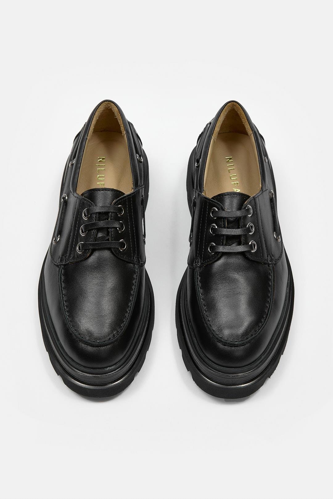 Rinda Siyah Hakiki Deri Kadın Loafer