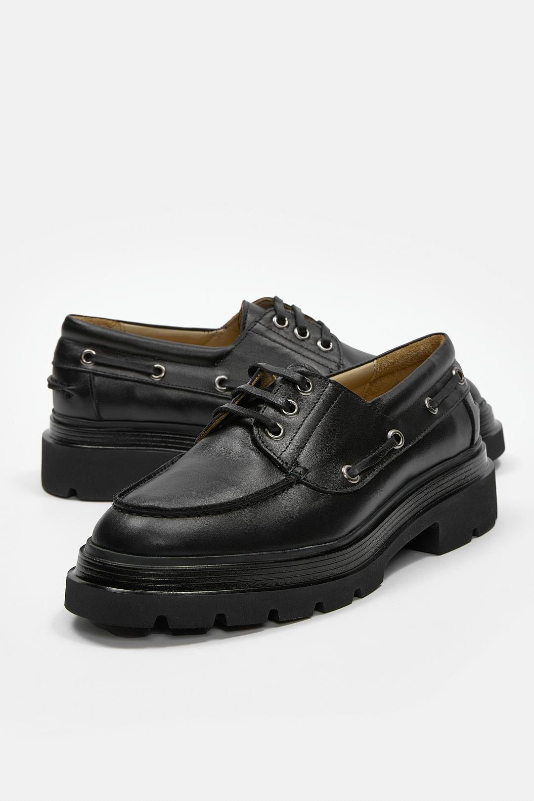 Rinda Siyah Hakiki Deri Kadın Loafer