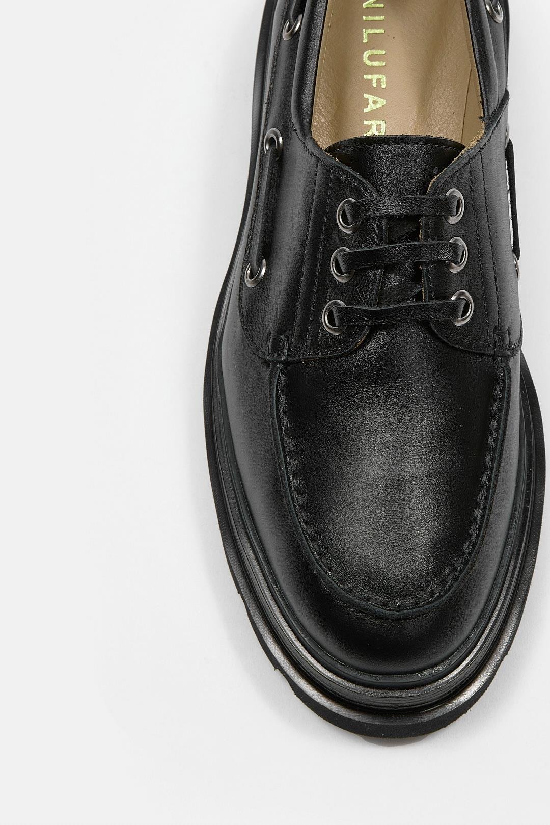 Rinda Siyah Hakiki Deri Kadın Loafer