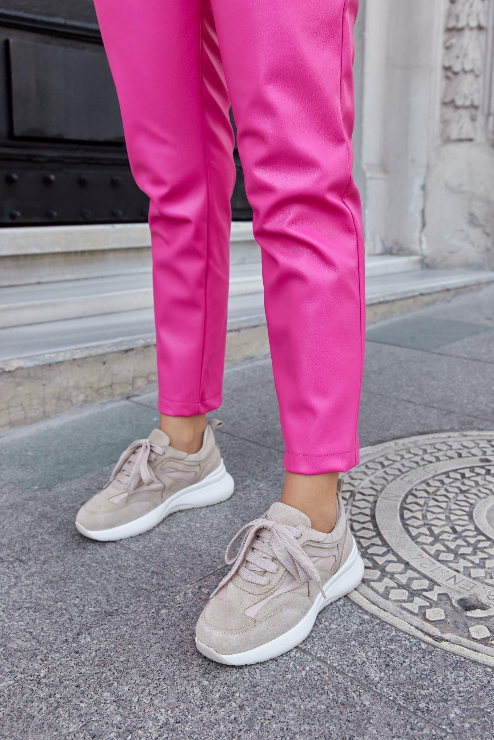 Roma Bej Süet Hakiki Deri Kadın Sneaker