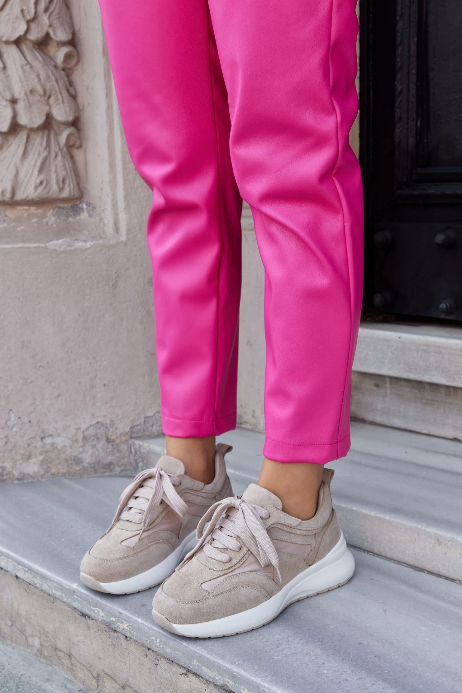 Roma Bej Süet Hakiki Deri Kadın Sneaker