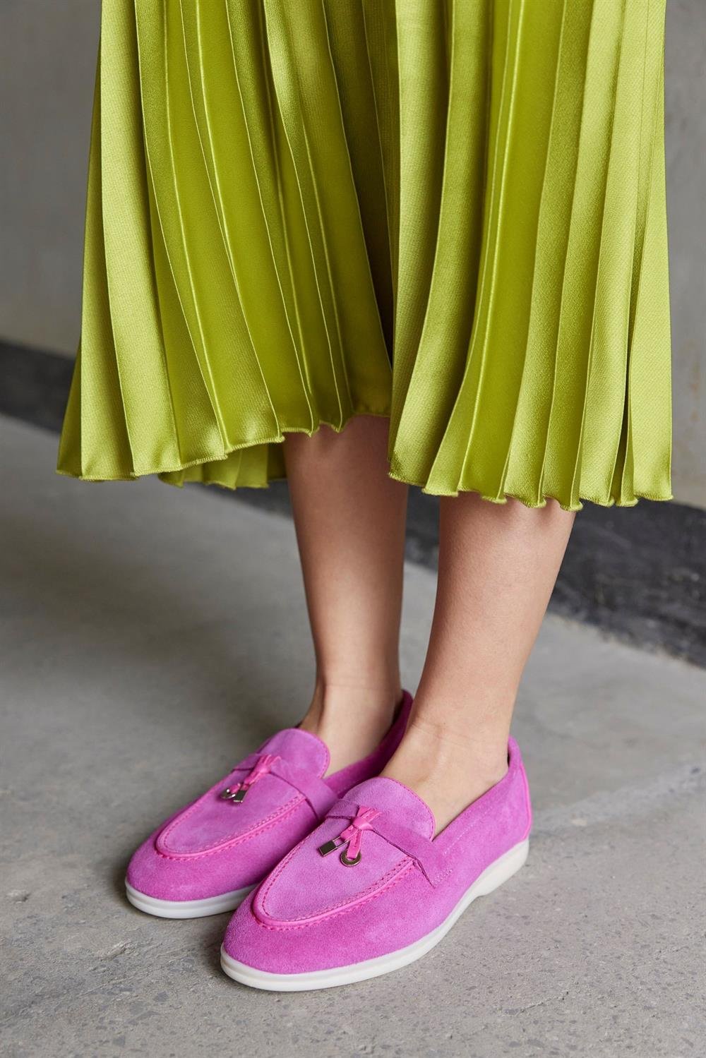 Roma Pembe Hakiki Süet Kadın Casual Ayakkabı