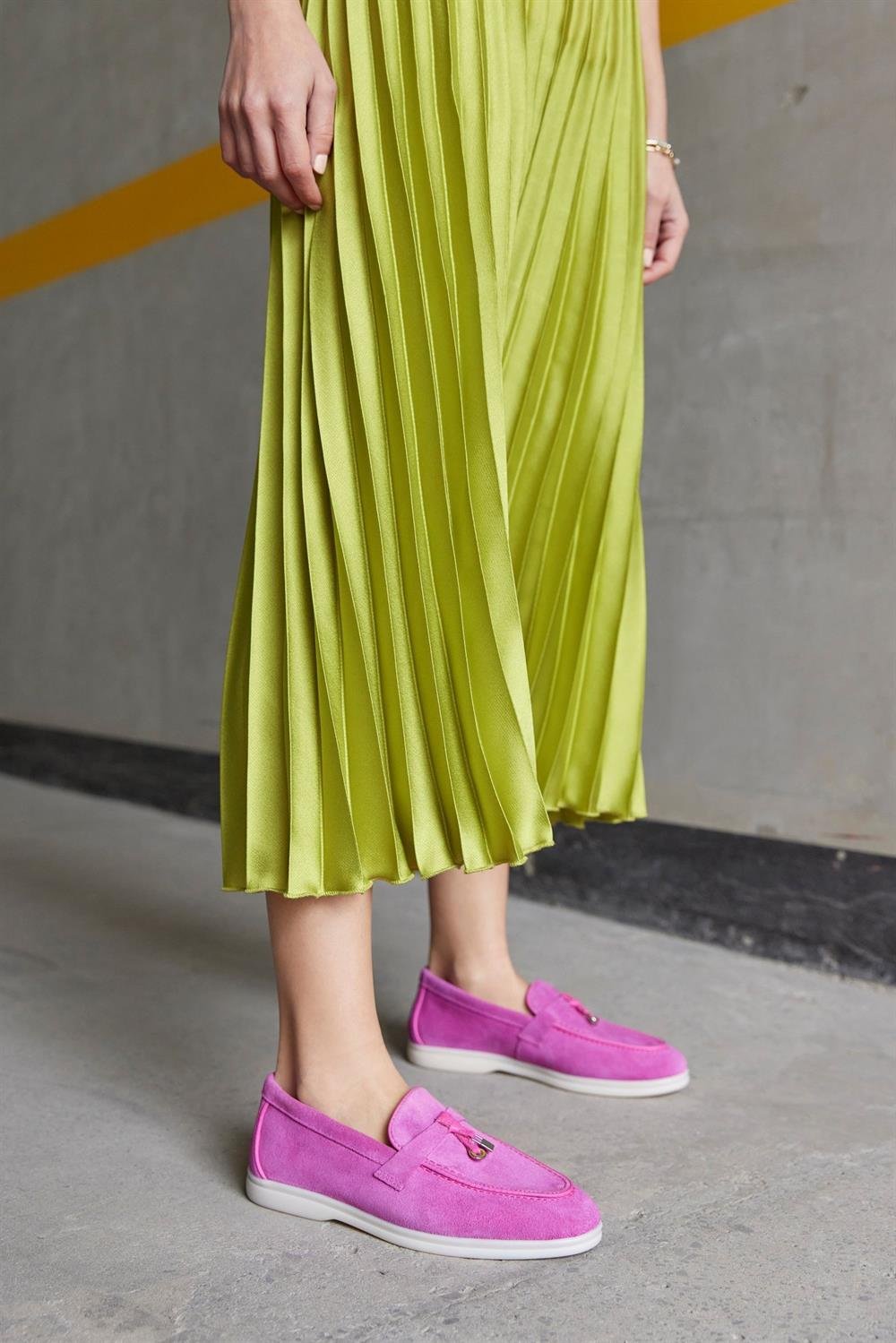 Roma Pembe Hakiki Süet Kadın Casual Ayakkabı