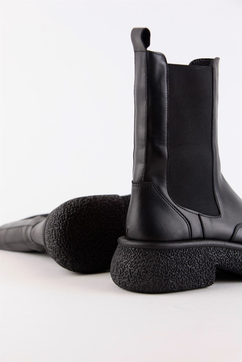 Rose Siyah Hakiki Deri Kadın Bot