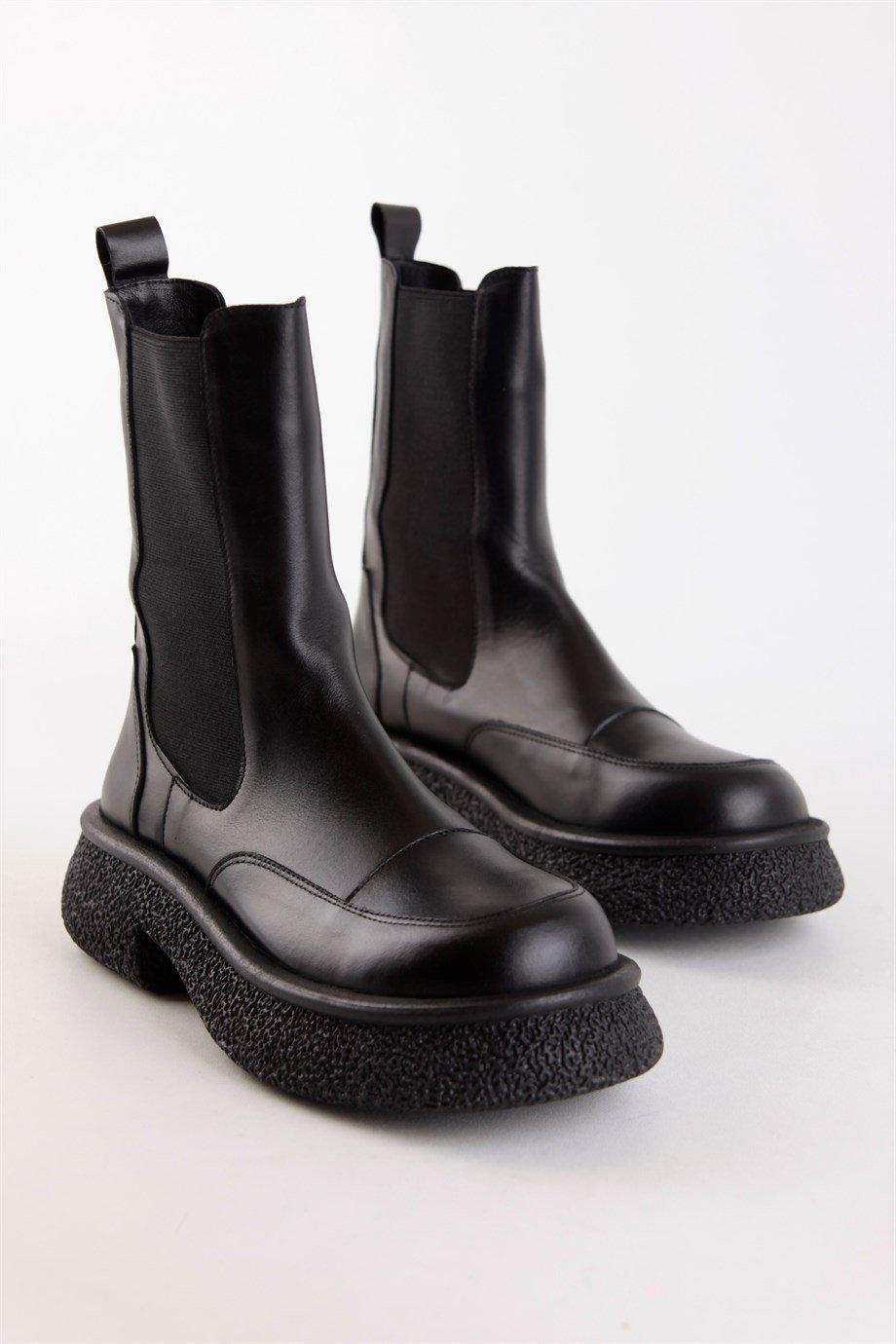 Rose Siyah Hakiki Deri Kadın Bot