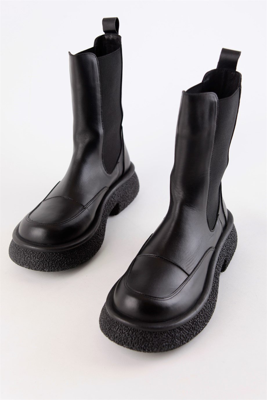 Rose Siyah Hakiki Deri Kadın Bot