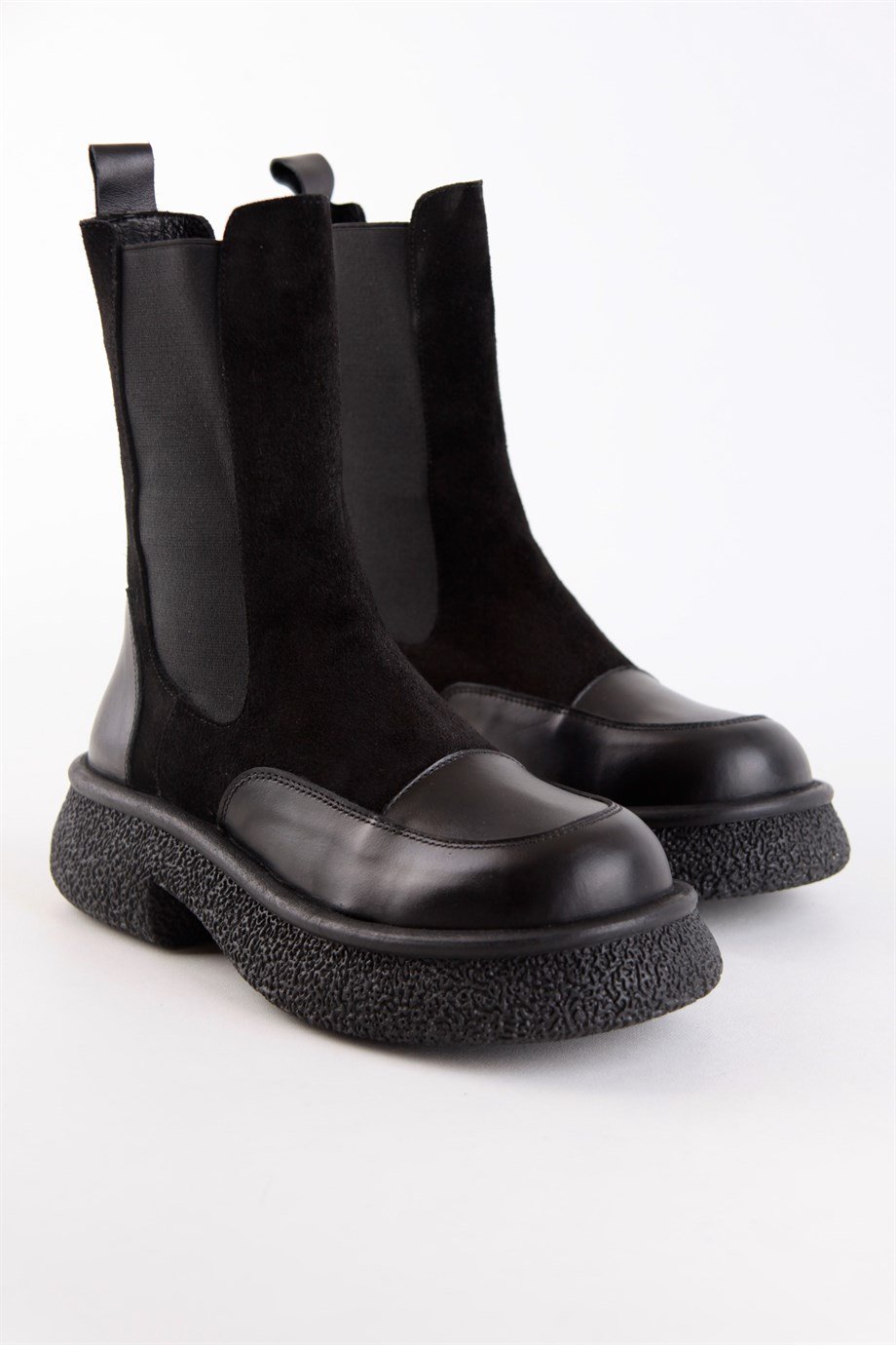 Rose Siyah Süet Deri Kadın Bot