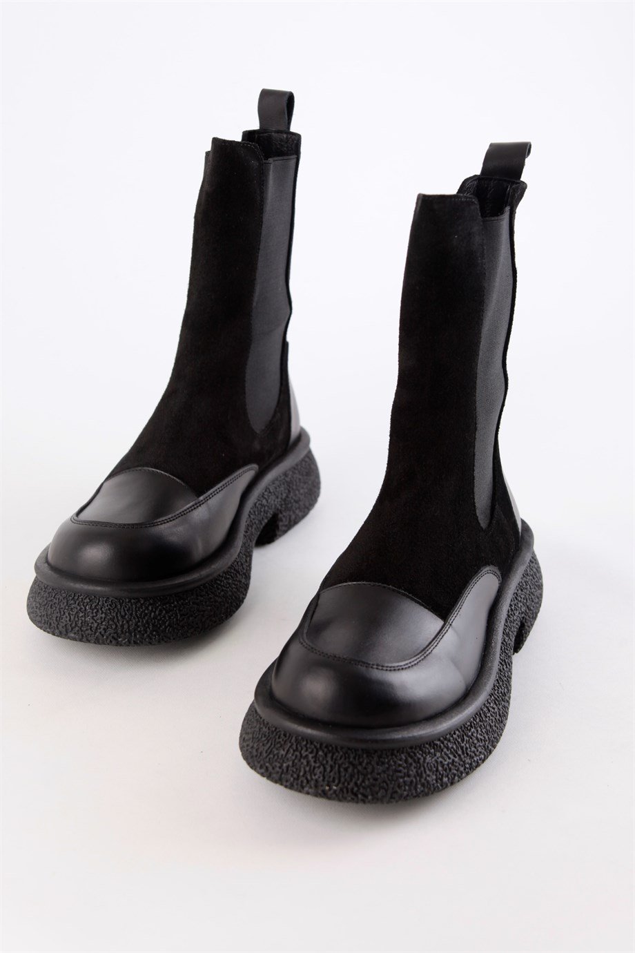 Rose Siyah Süet Deri Kadın Bot