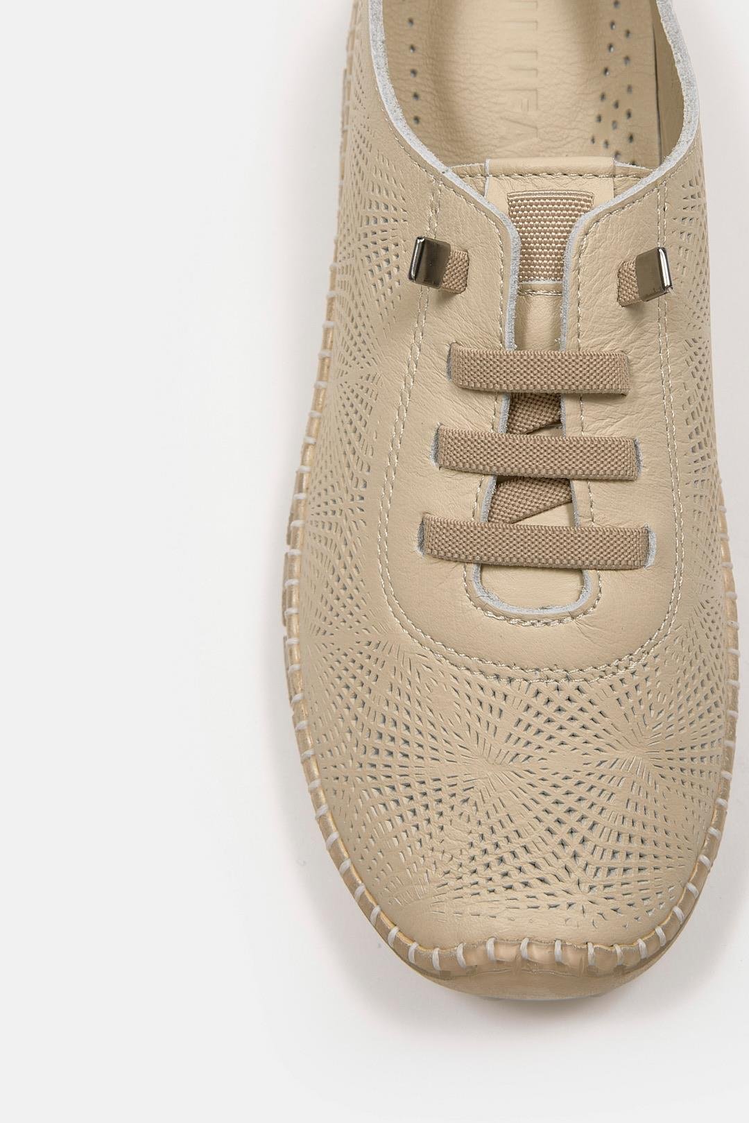 Russa Bej Hakiki Deri Kadın Sneaker