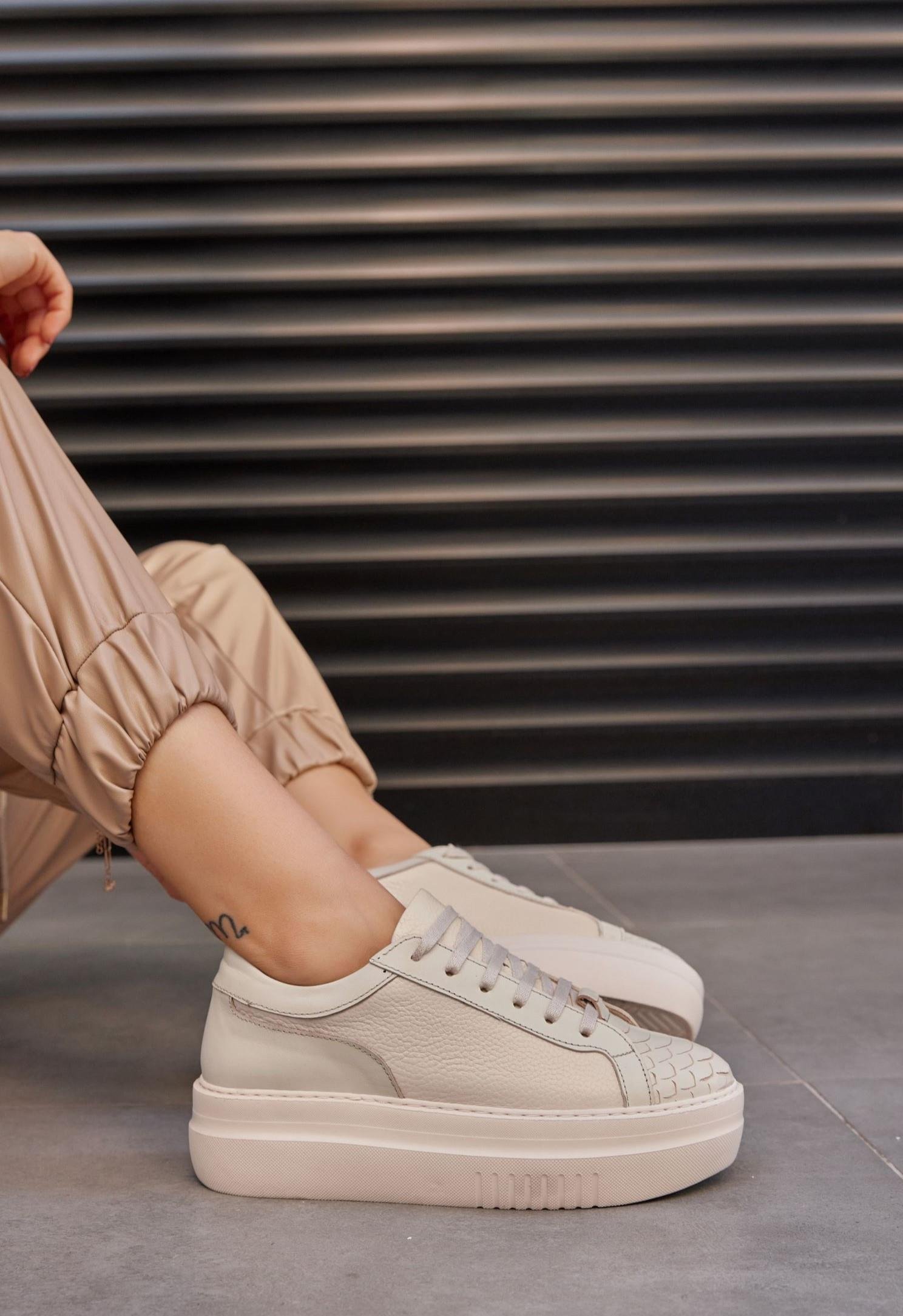 Russi Bej Hakiki Deri Kadın Sneaker