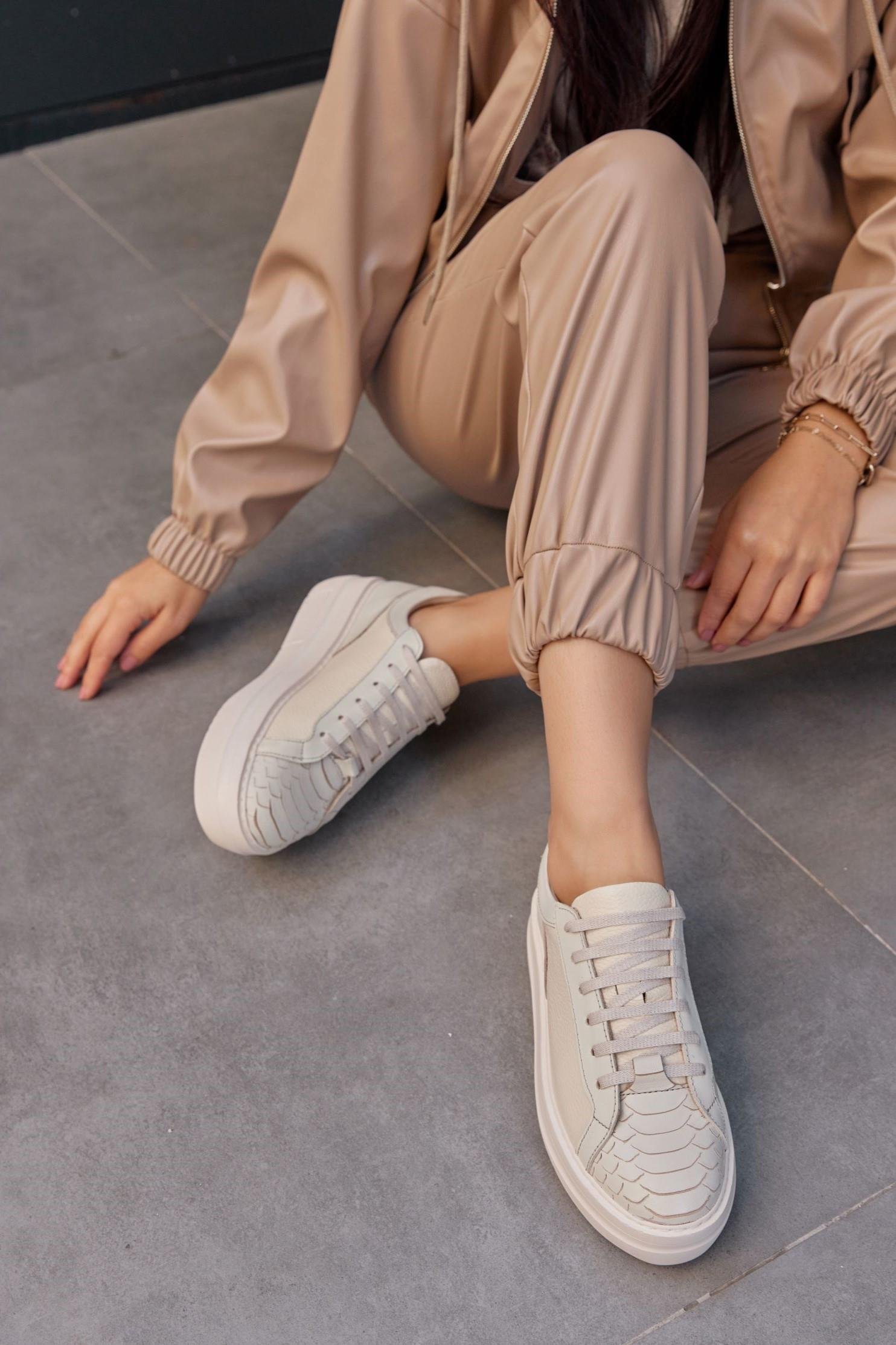 Russi Bej Hakiki Deri Kadın Sneaker