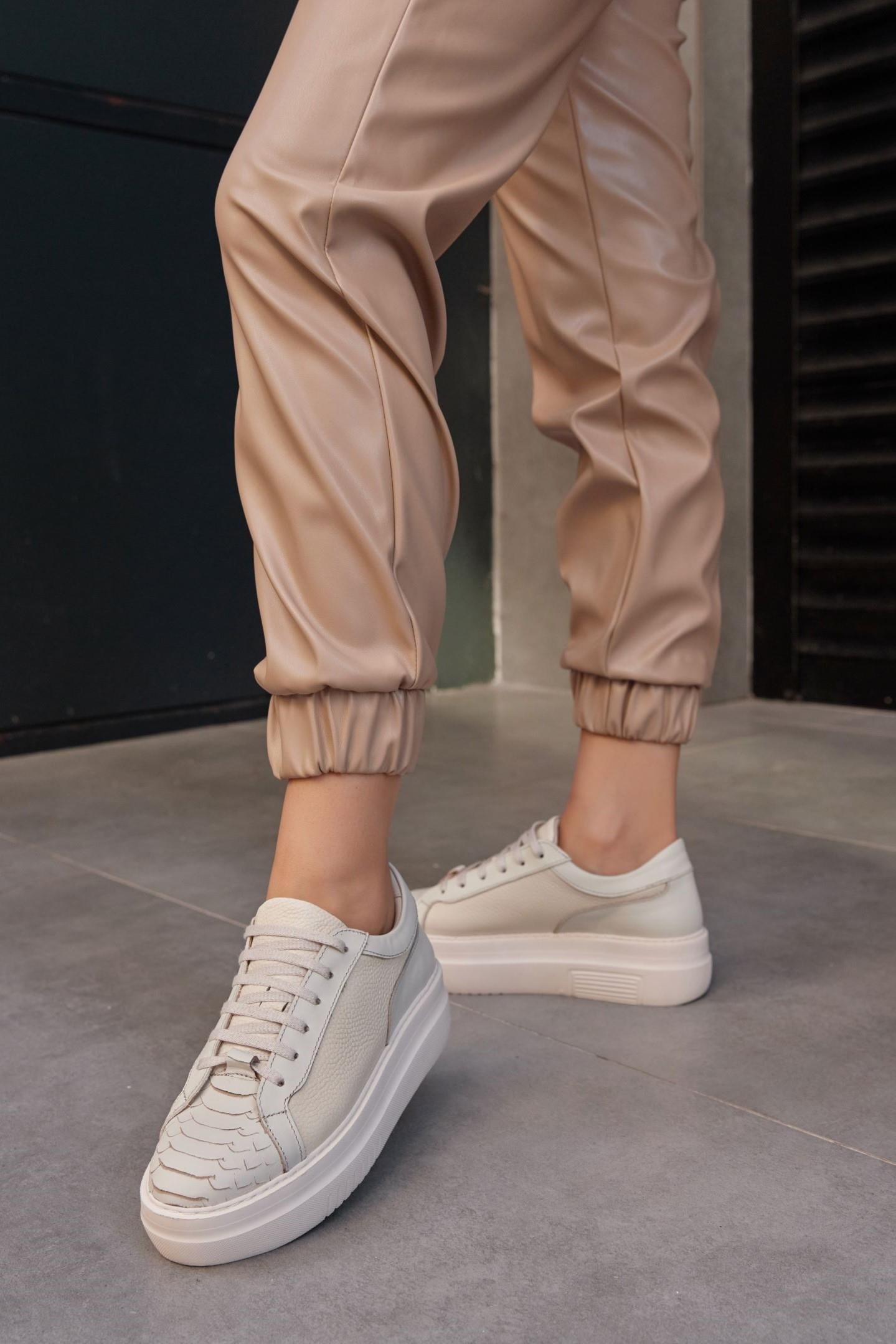 Russi Bej Hakiki Deri Kadın Sneaker