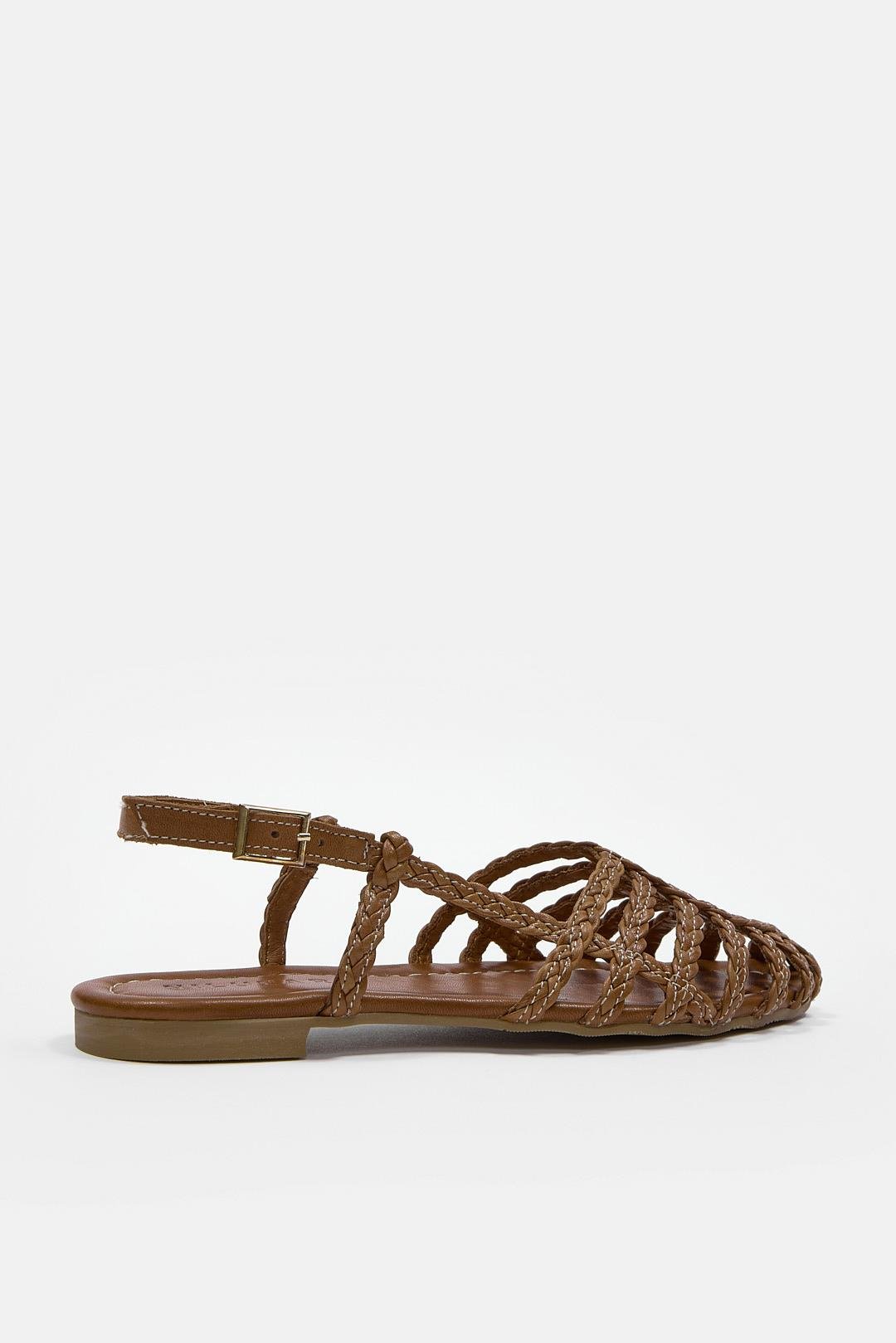 Sandra Taba Hakiki Deri Kadın Sandalet