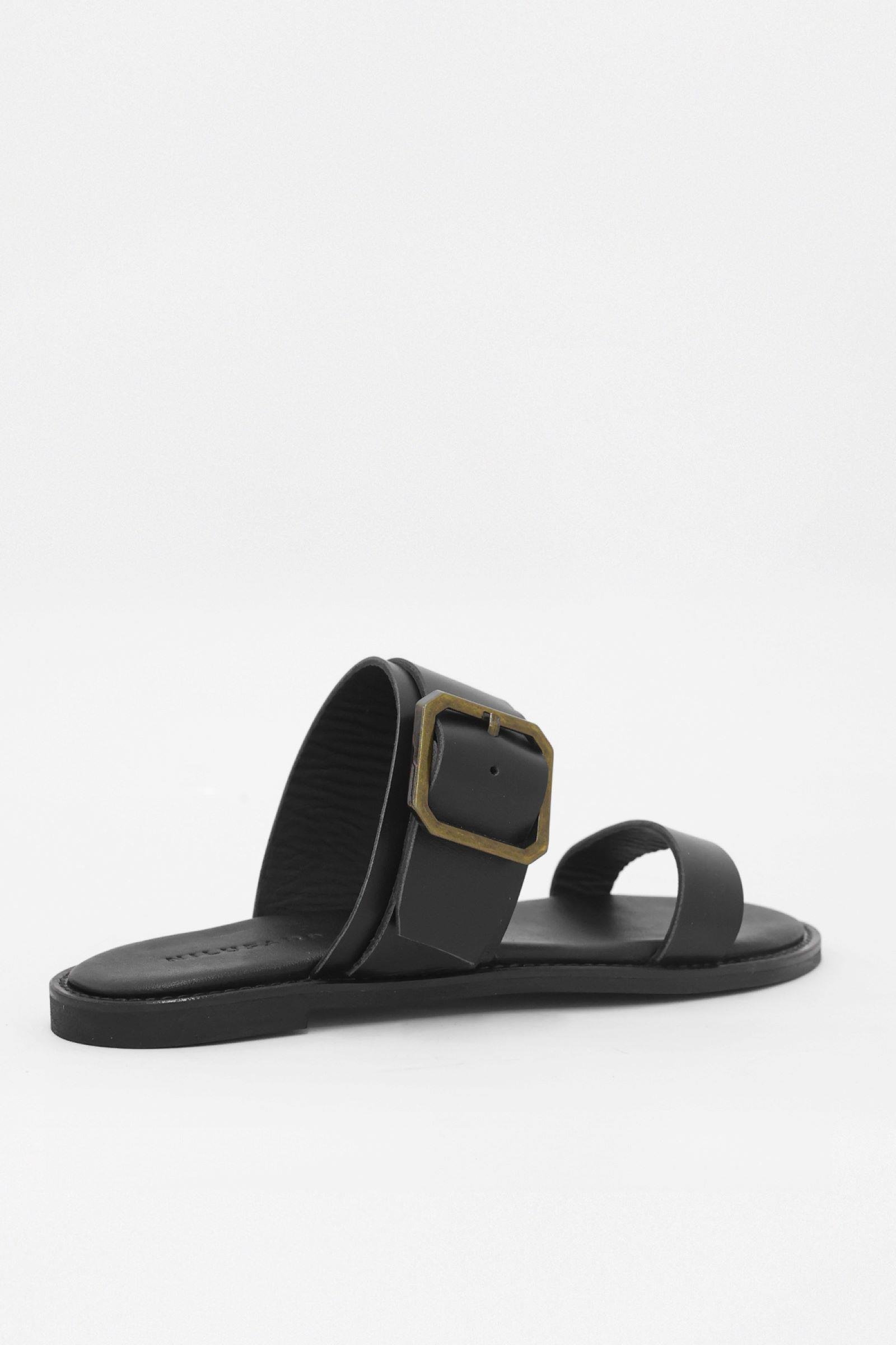 Santa Siyah Hakiki Deri Kadın Terlik