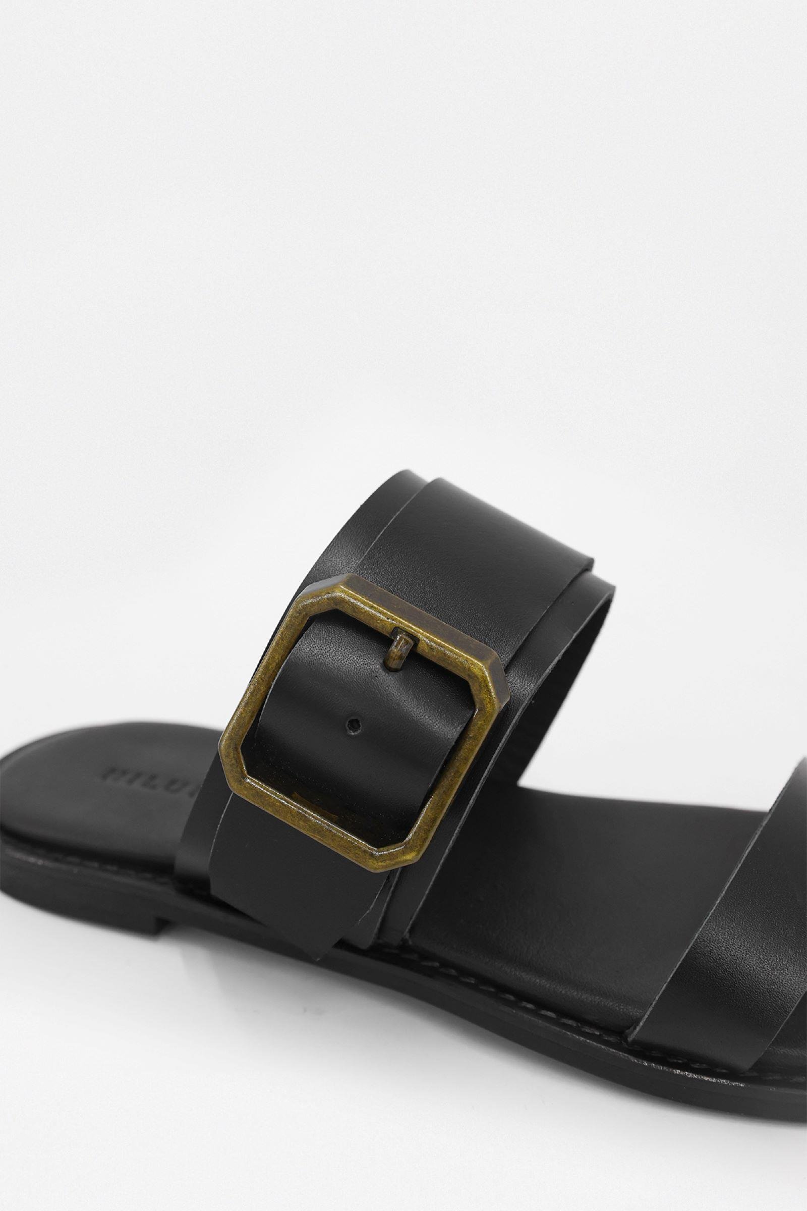 Santa Siyah Hakiki Deri Kadın Terlik