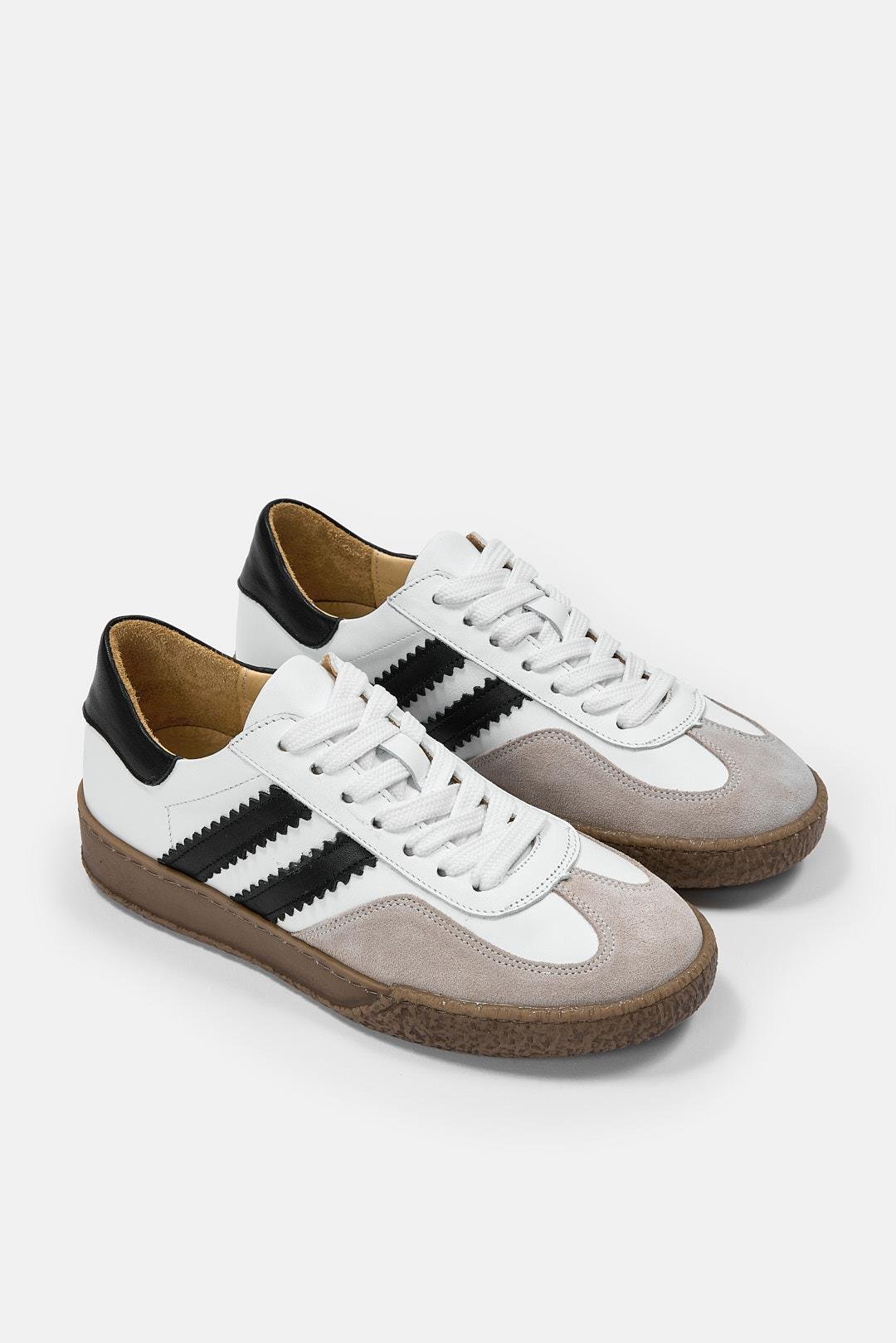 Sasha Beyaz Hakiki Deri Kadın Sneaker