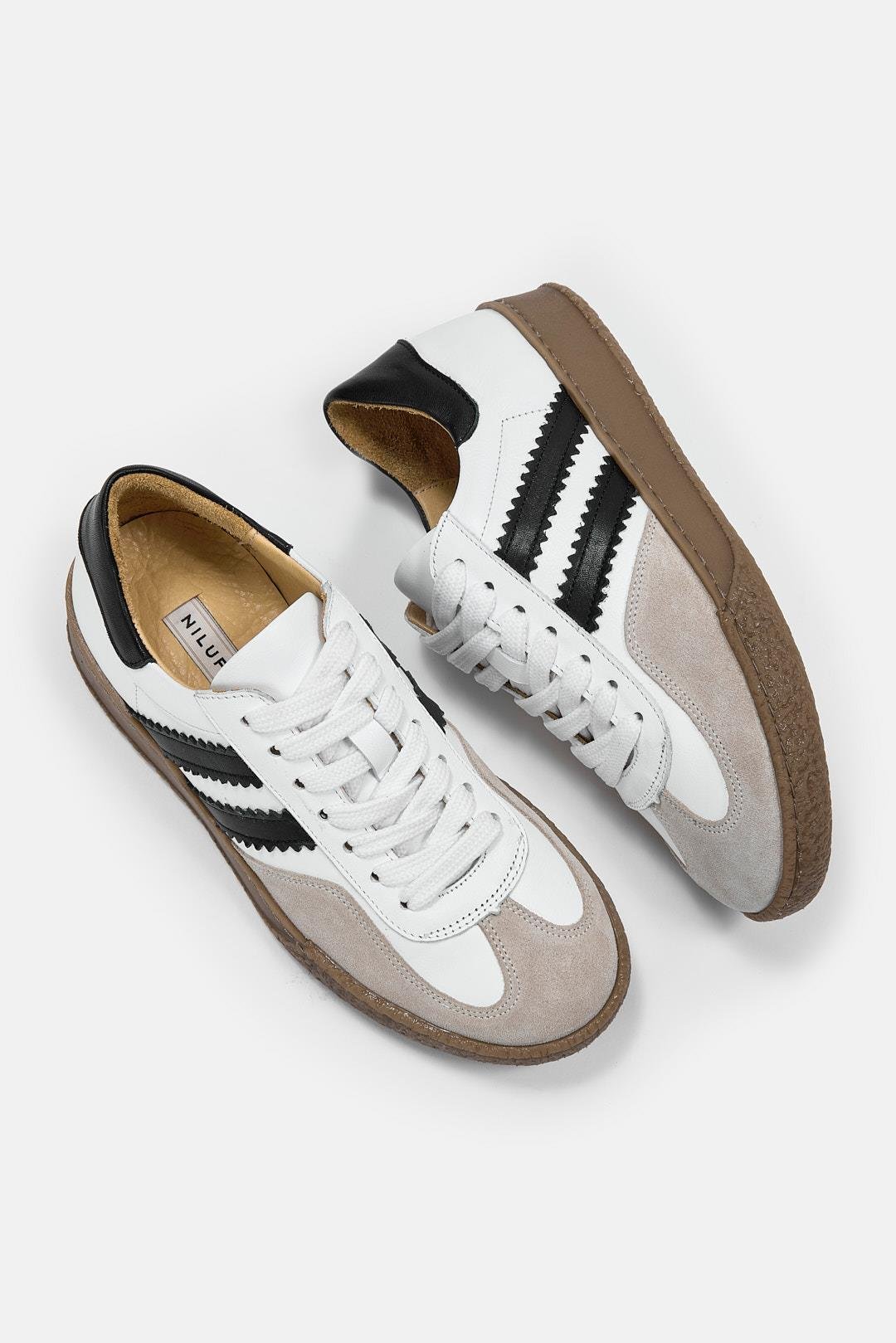 Sasha Beyaz Hakiki Deri Kadın Sneaker