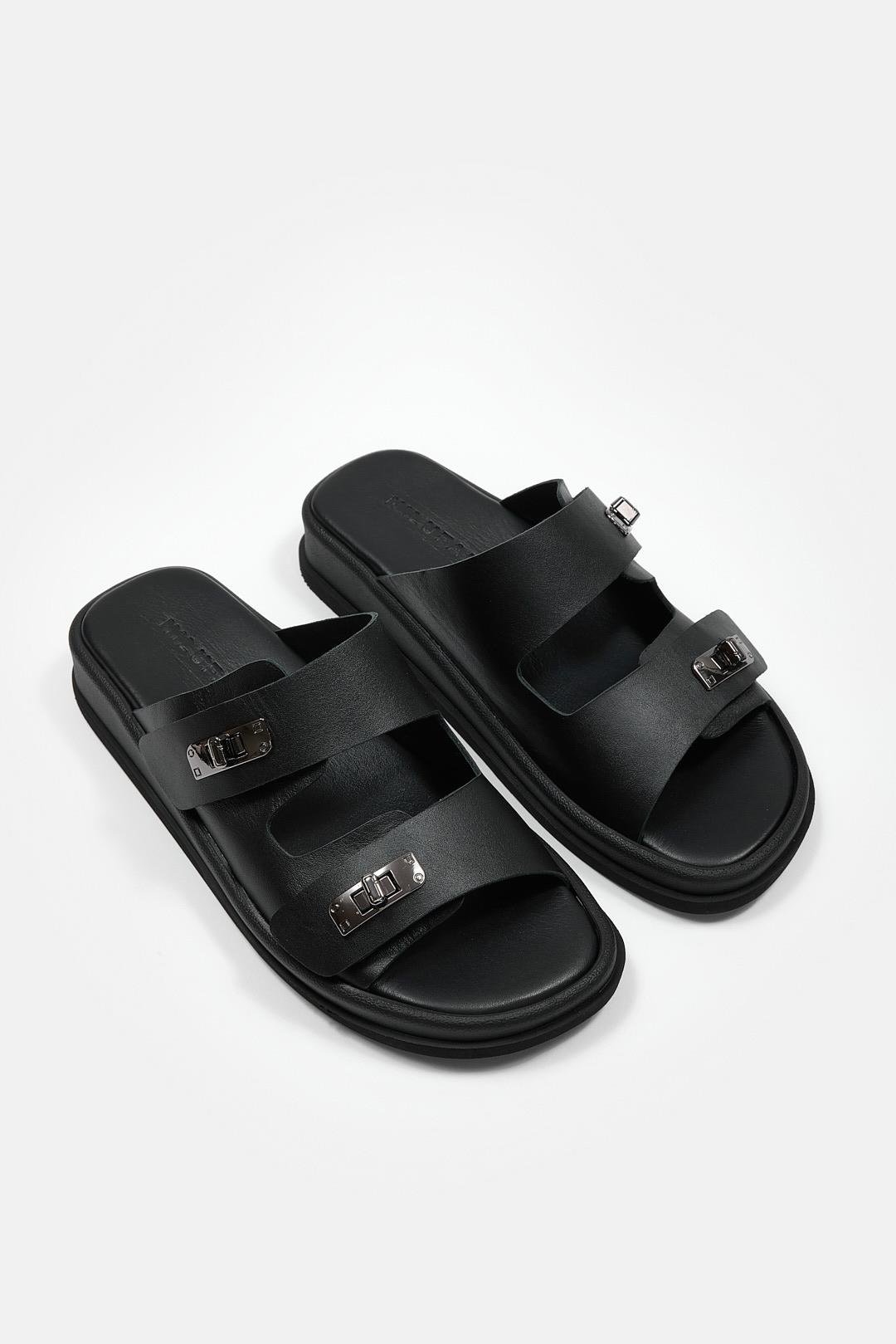 Selly Siyah Hakiki Deri Kadın Terlik