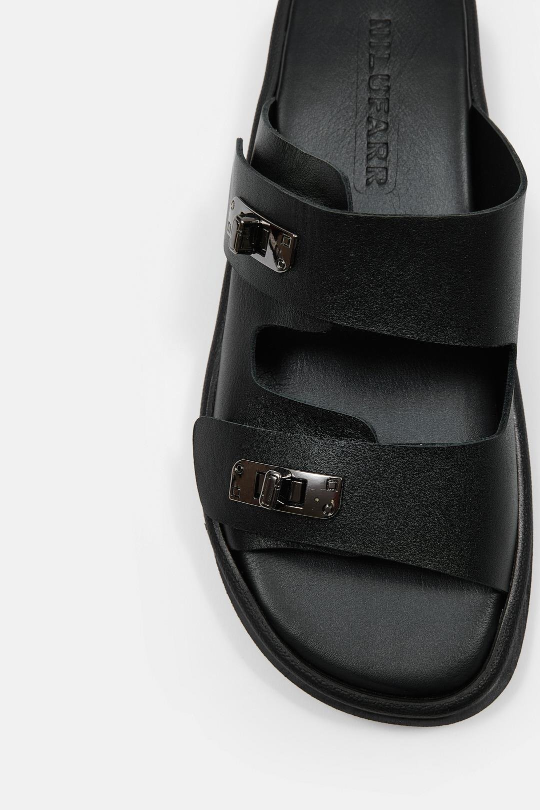 Selly Siyah Hakiki Deri Kadın Terlik