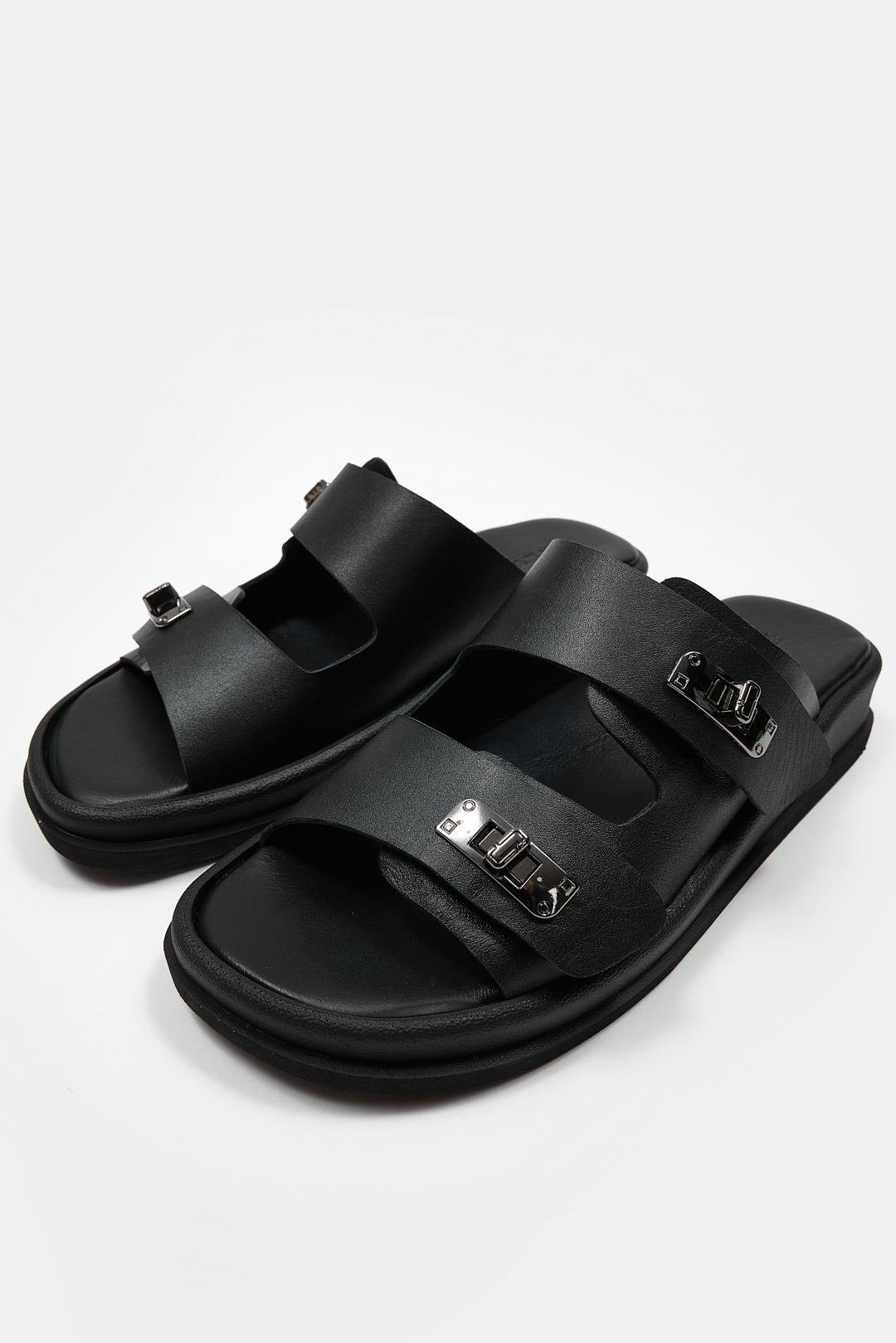 Selly Siyah Hakiki Deri Kadın Terlik