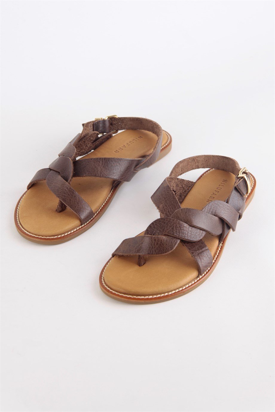 South Taba Hakiki Deri Kadın Sandalet