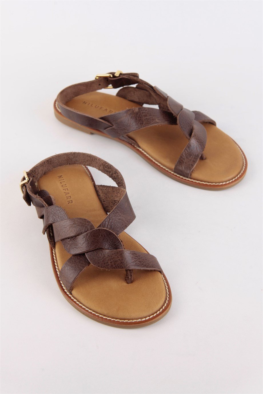 South Taba Hakiki Deri Kadın Sandalet