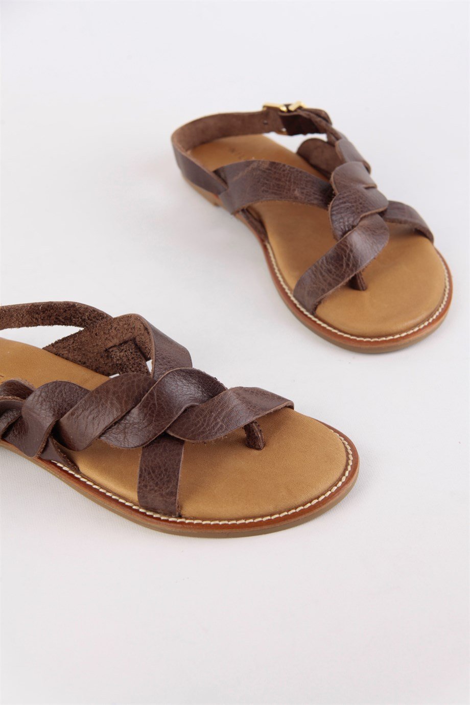 South Taba Hakiki Deri Kadın Sandalet