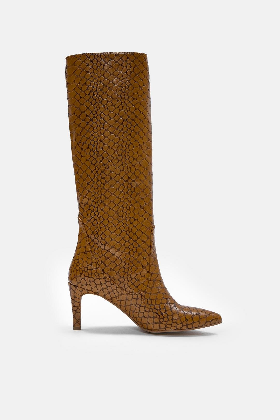 Stefana Женские Светло Рыжые Крокодил Кожаные Сапоги