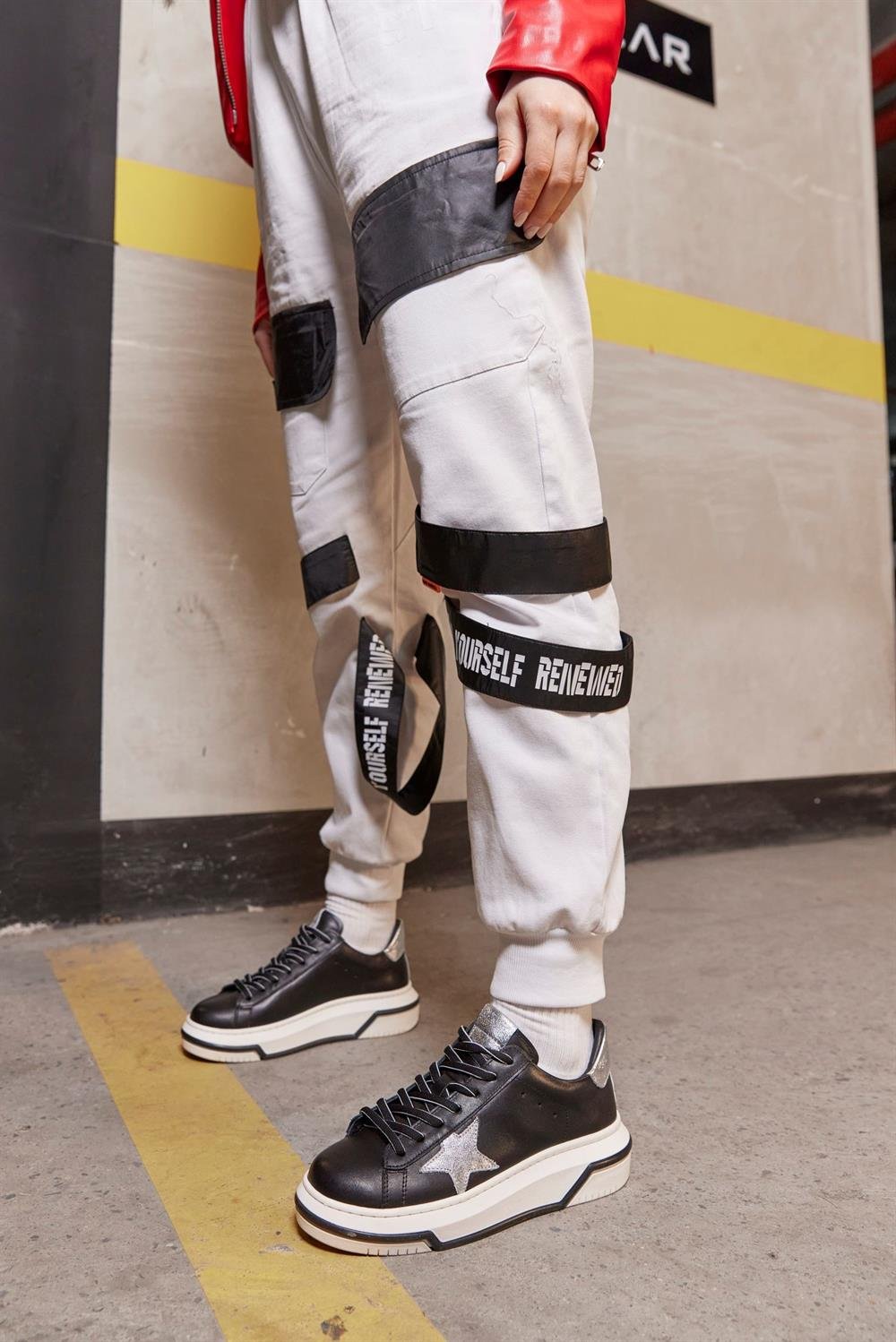 Sveta Siyah Hakiki Deri Kadın Sneaker