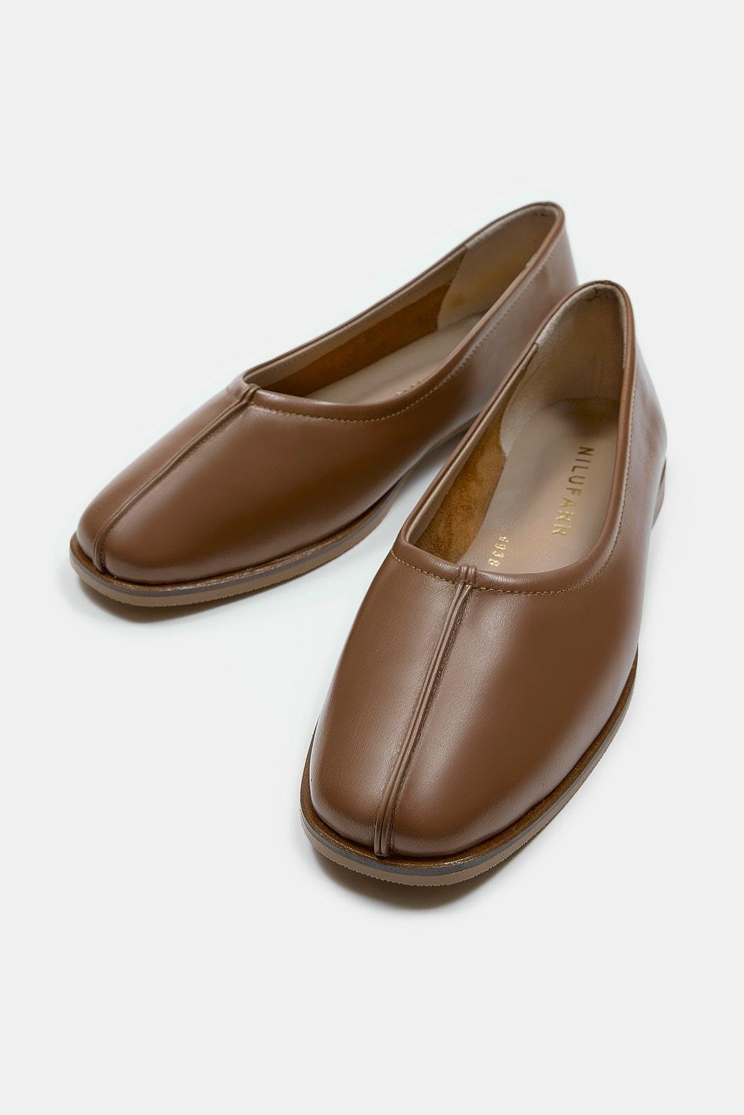 Tayga Tan Genuine Leather Women's Ballerinas
