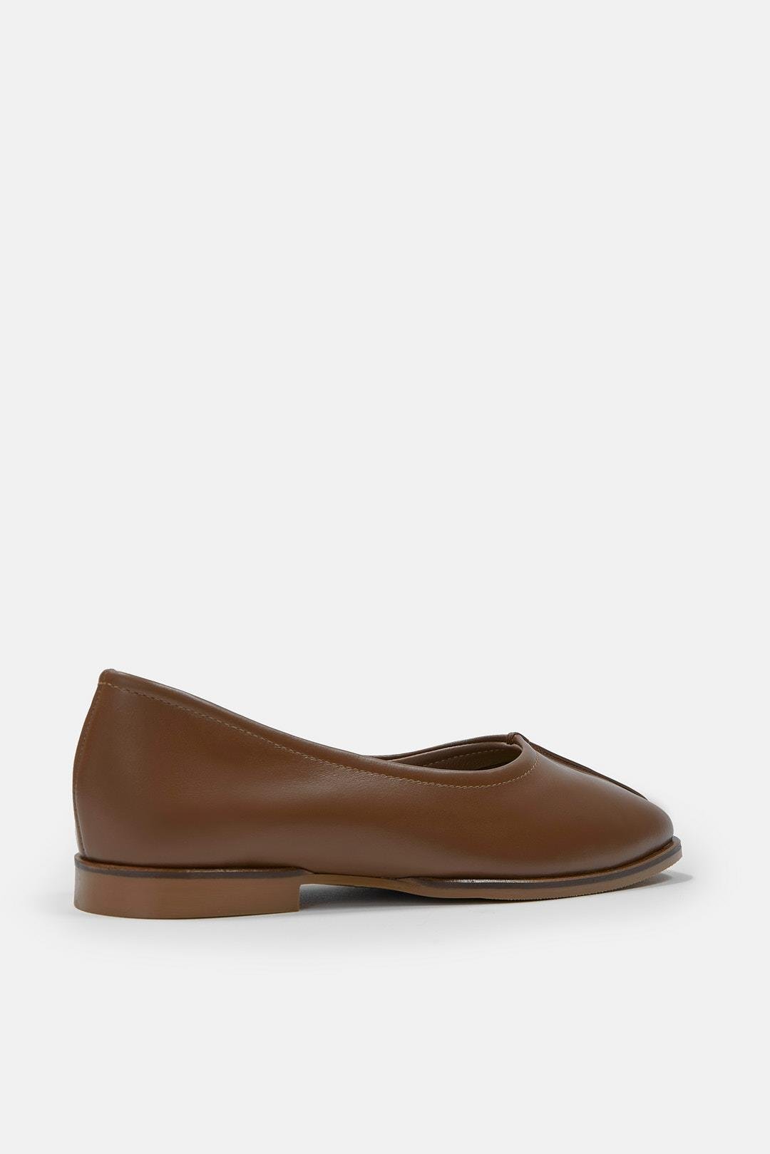 Tayga Tan Genuine Leather Women's Ballerinas