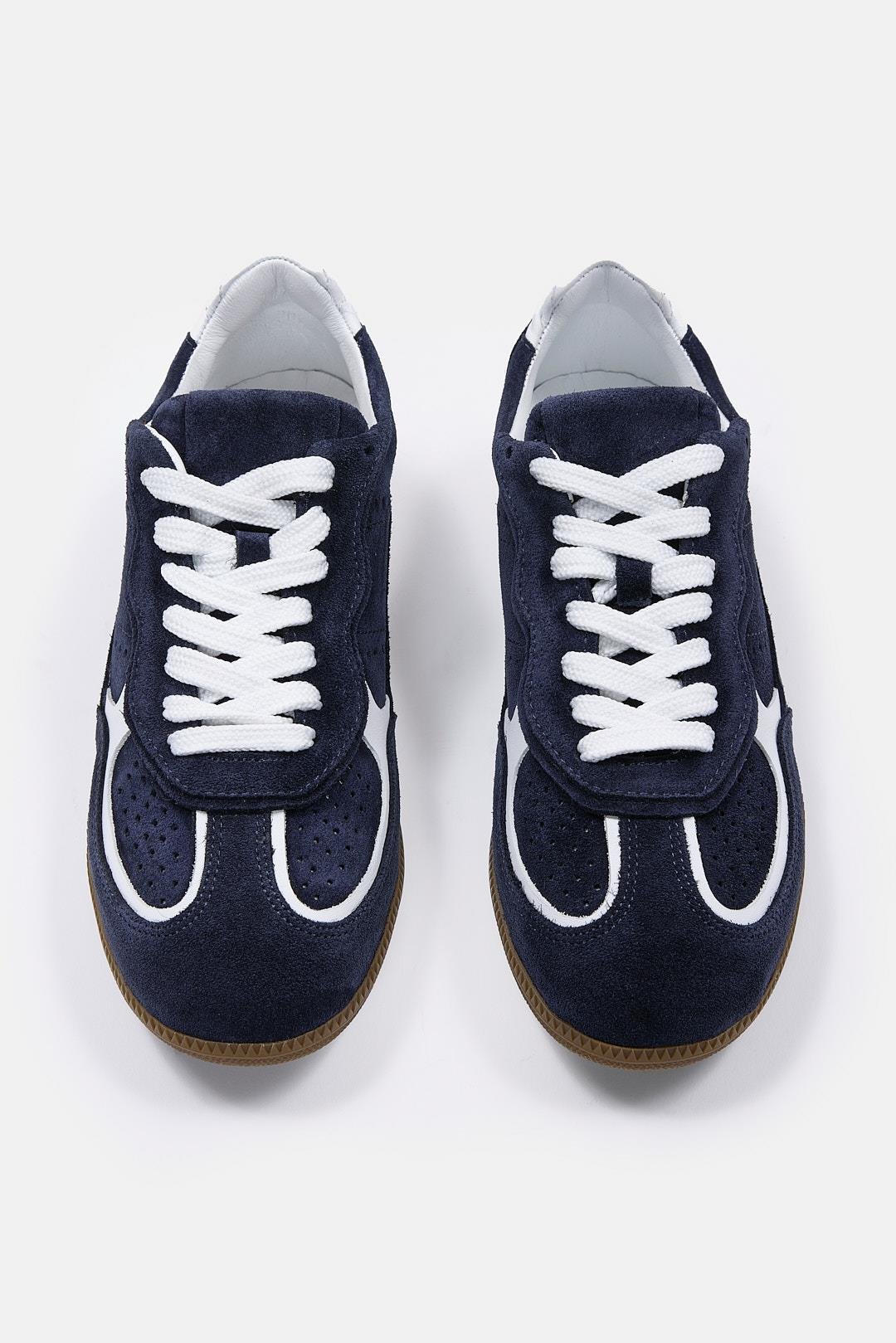 Team Lacivert Süet Hakiki Deri Kadın Sneaker