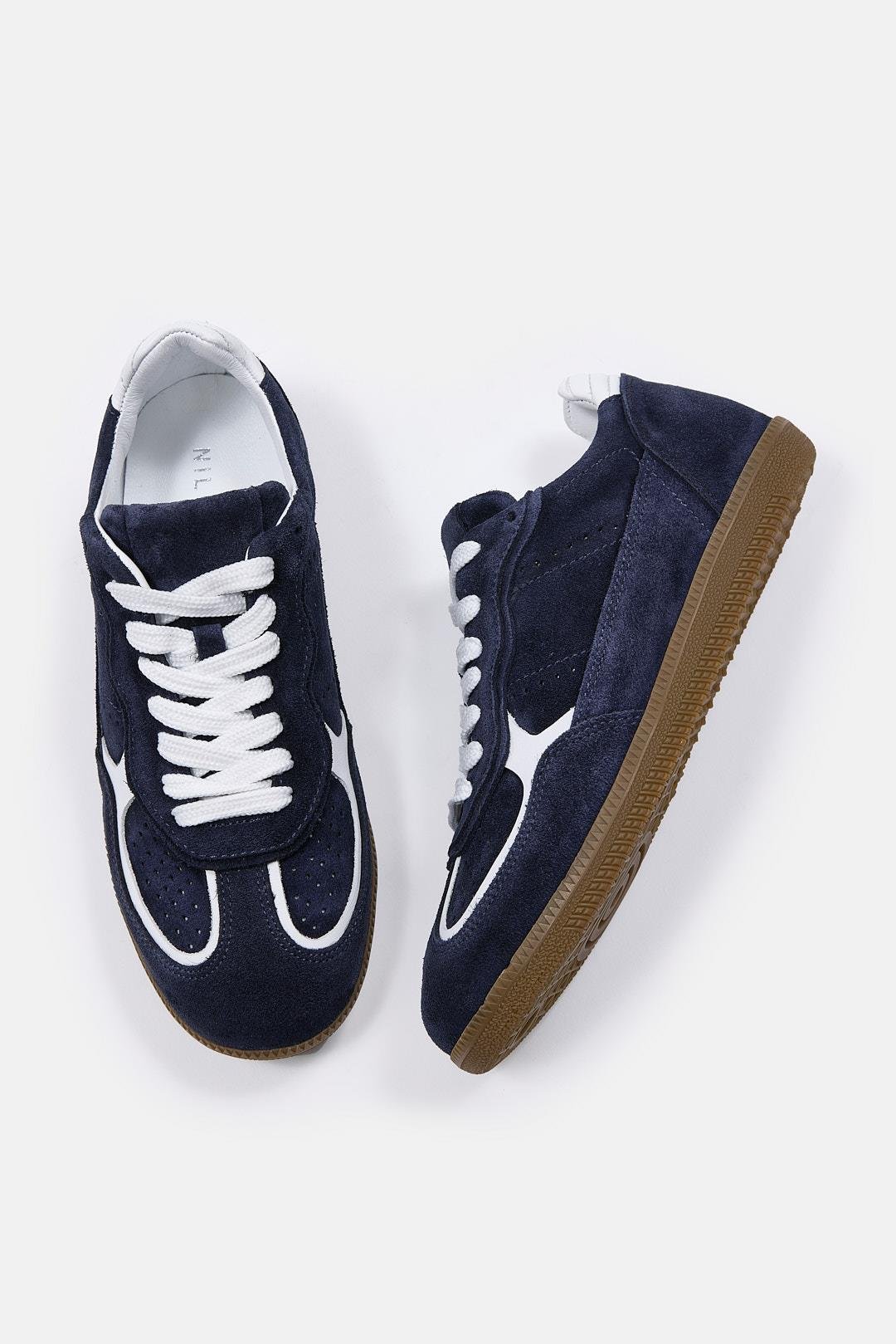 Team Lacivert Süet Hakiki Deri Kadın Sneaker