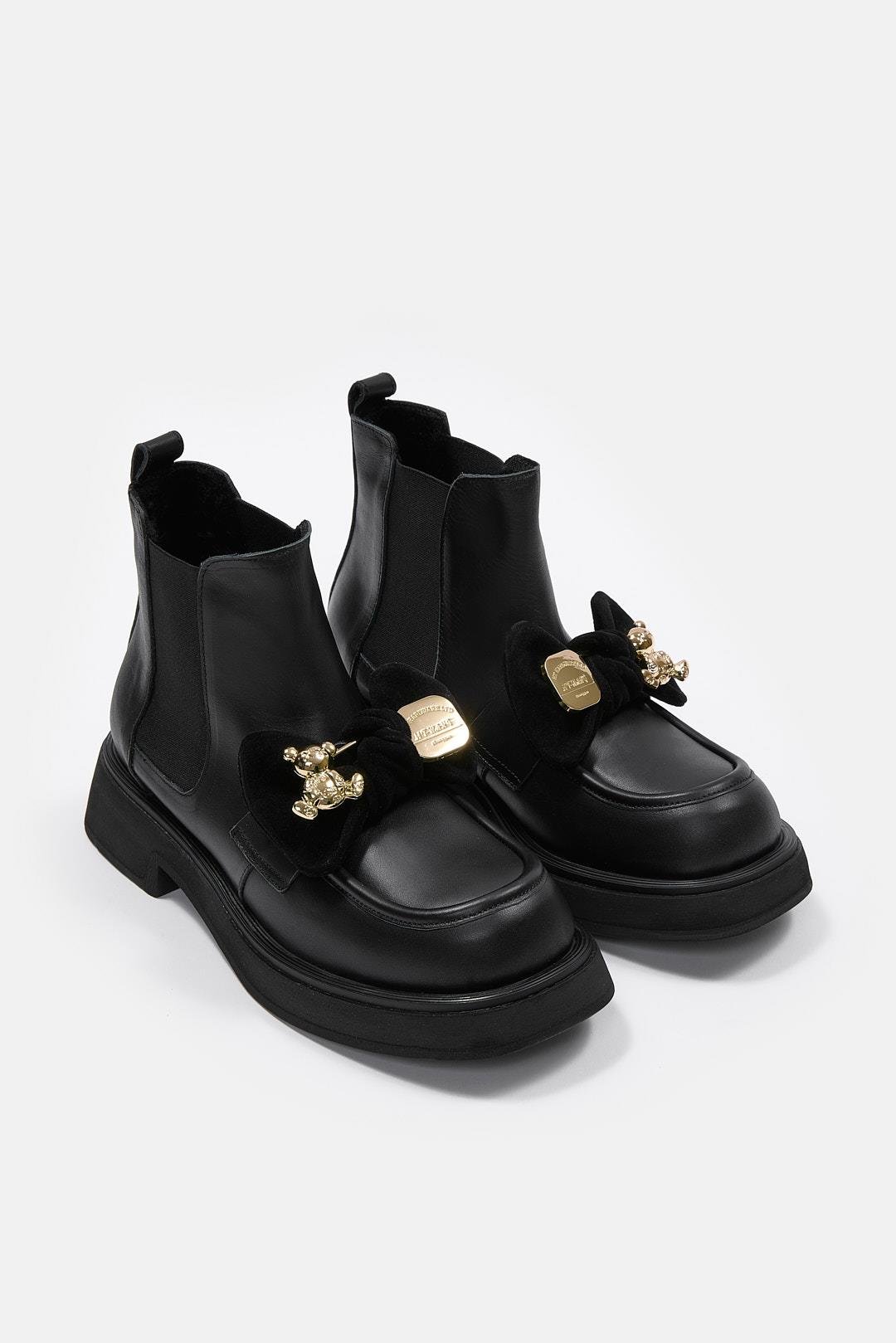 Teddy Black Genuine Leather Women's Boots
