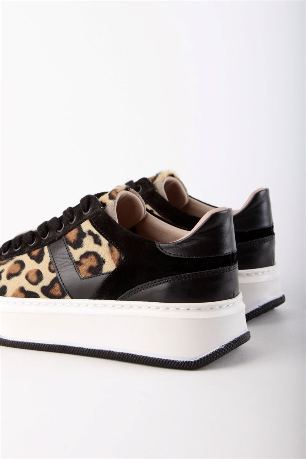 Tyler Leopar Hakiki Deri Kadın Sneaker