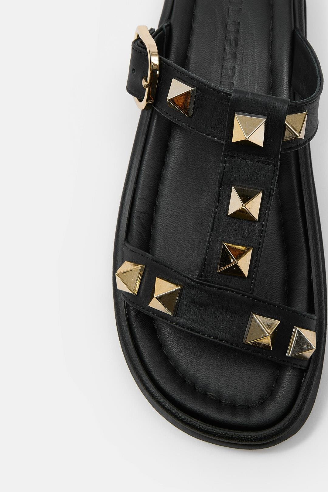 Vallen Siyah Hakiki Deri Kadın Terlik