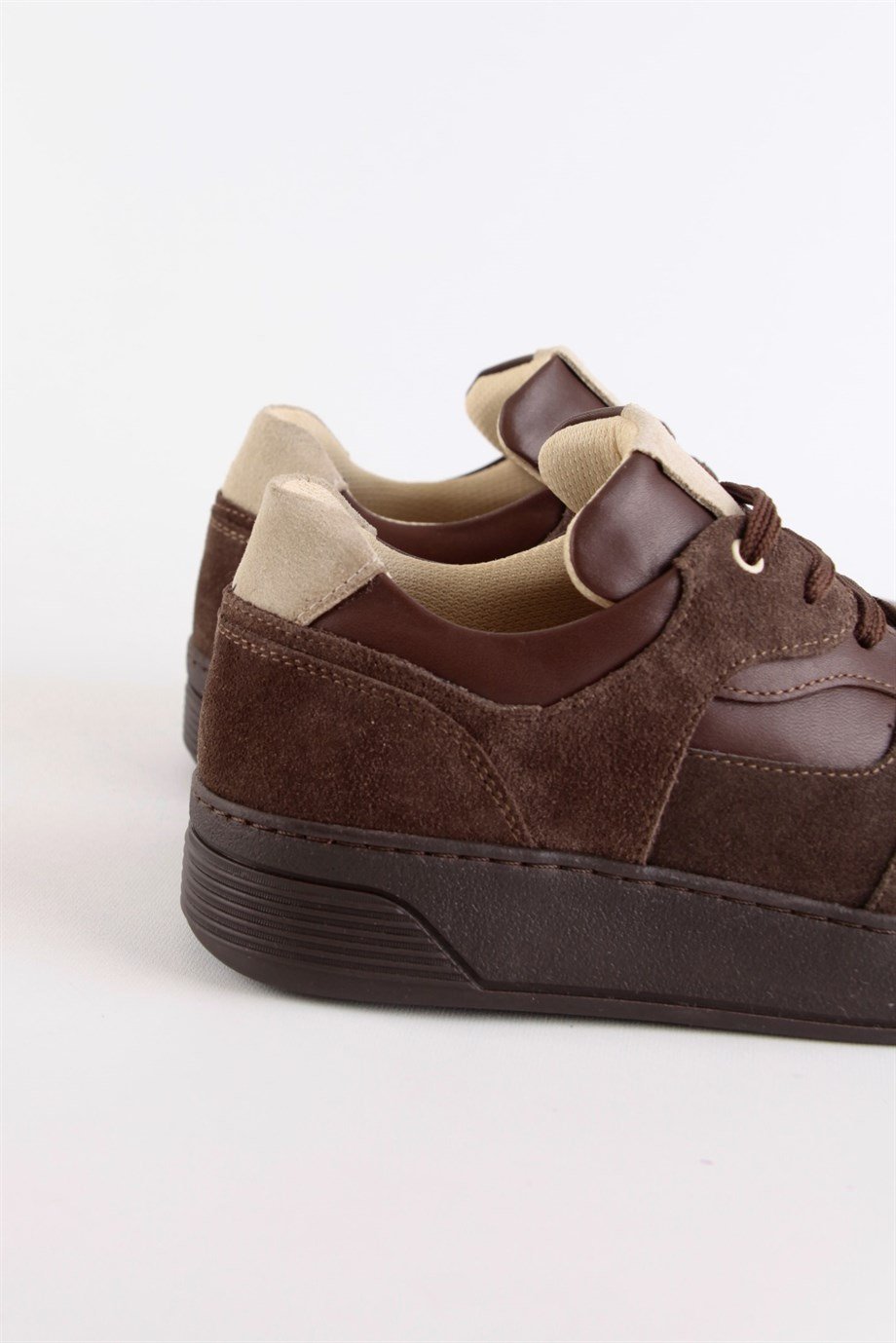 Vontex Kahve Hakiki Deri Kadın Sneakers