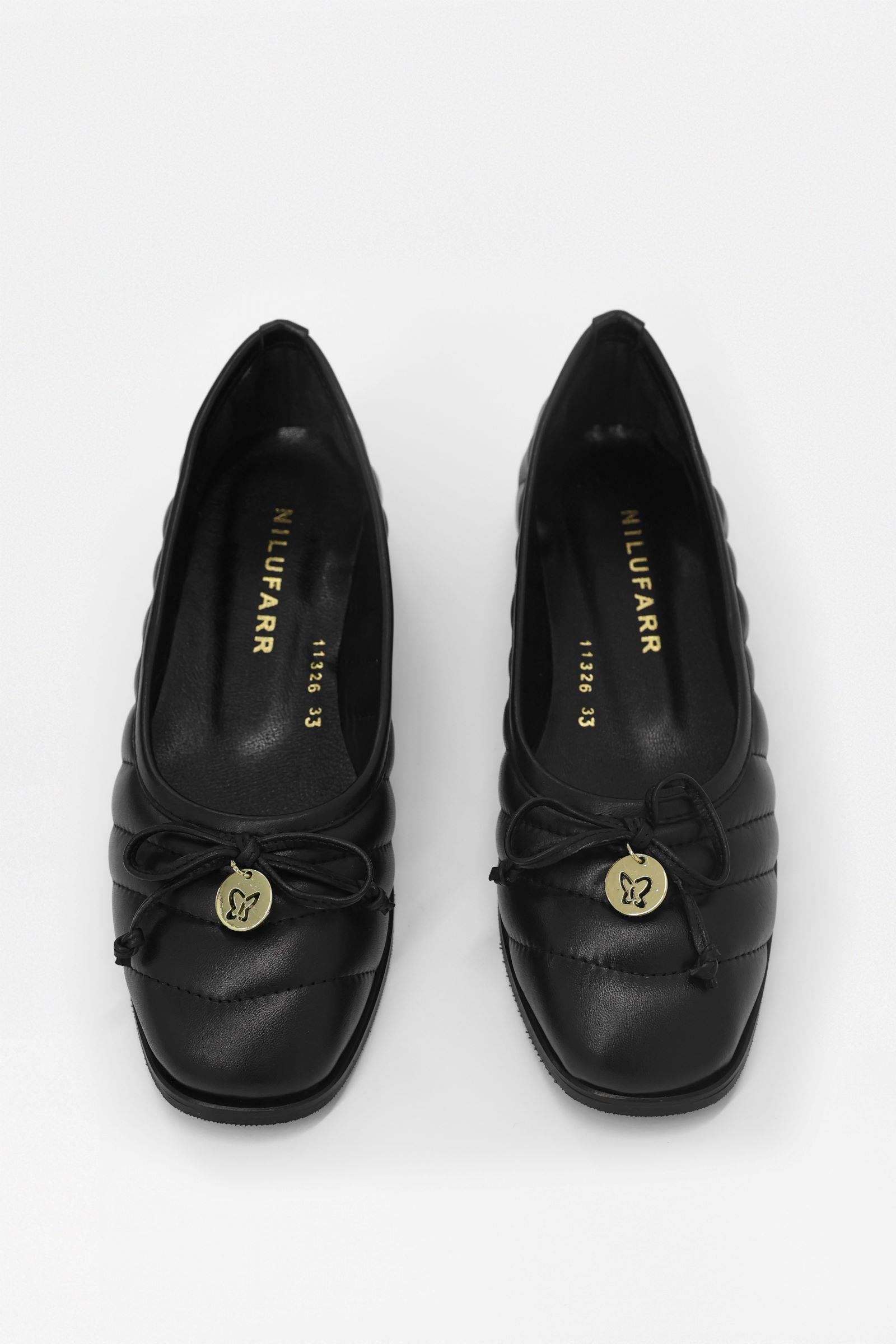 Zarra Siyah Hakiki Deri Kadın Babet