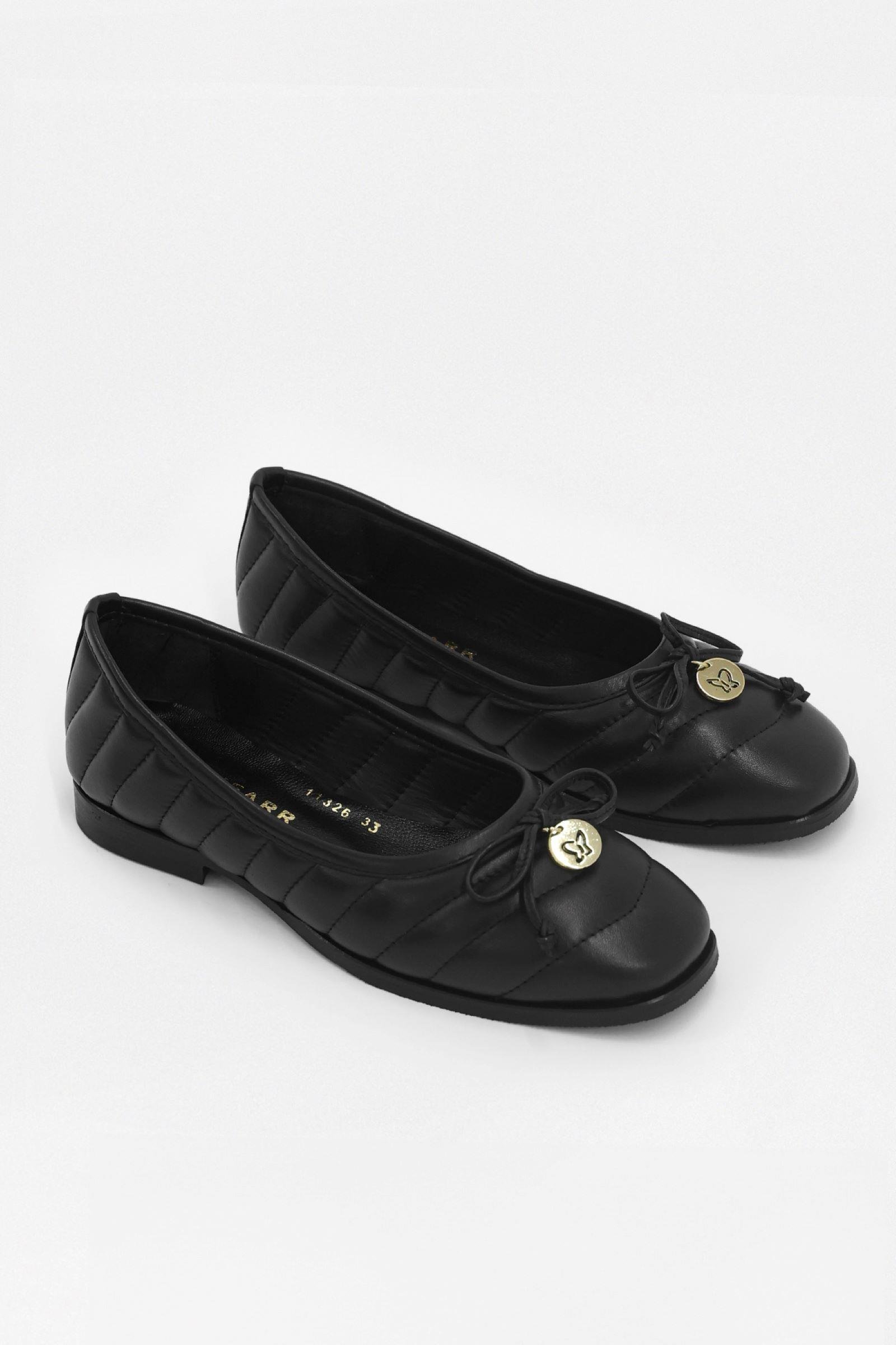 Zarra Siyah Hakiki Deri Kadın Babet