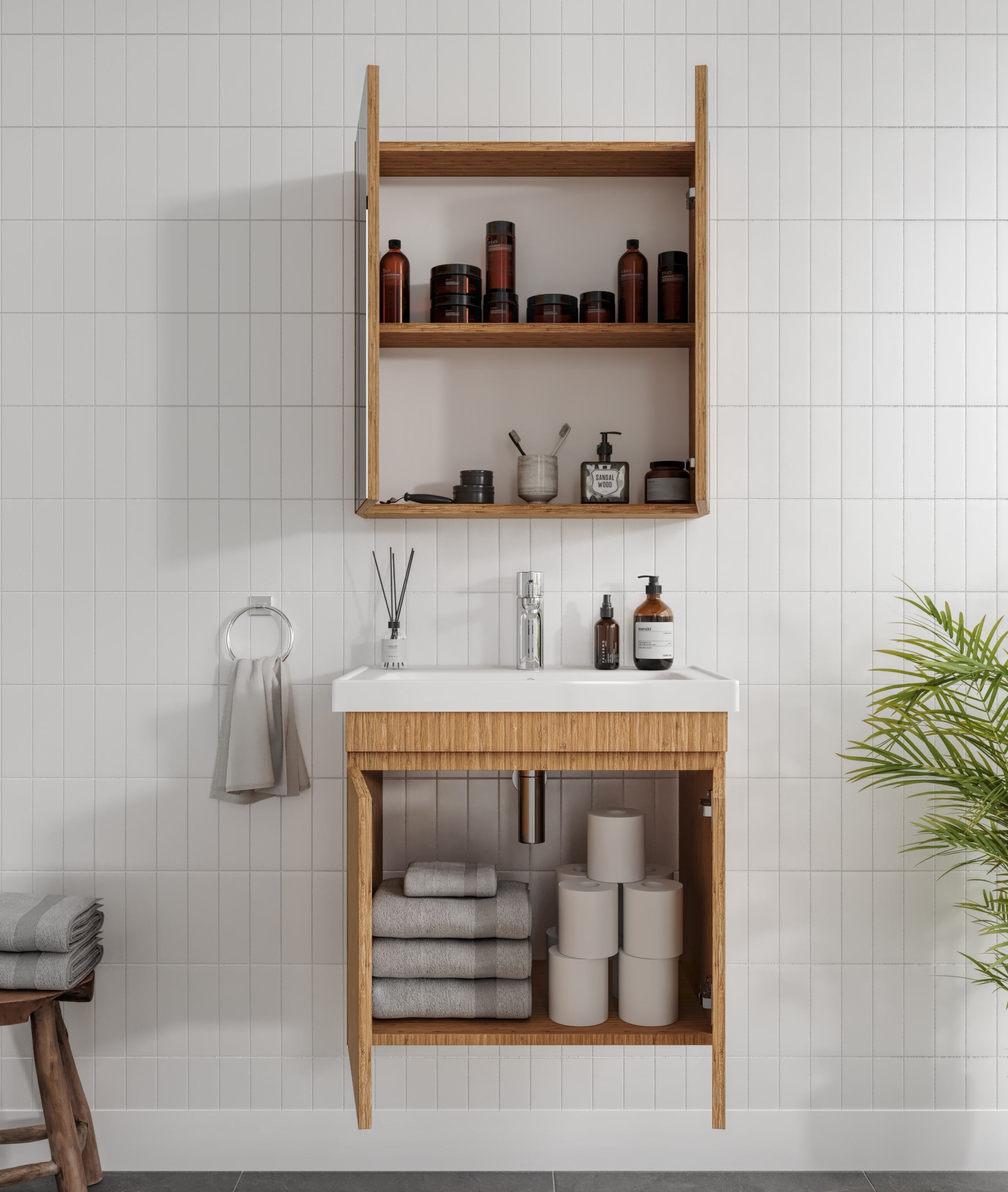 MİNTAKA BANYO DOLABI 65'LİK HİLTON LAVABO