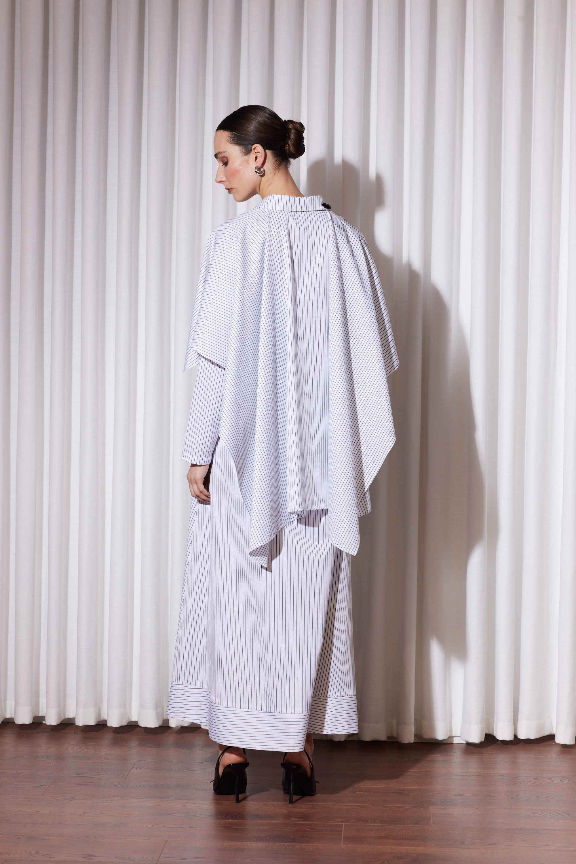 MAJORA DRESS EKRU ÇİZGİLİ