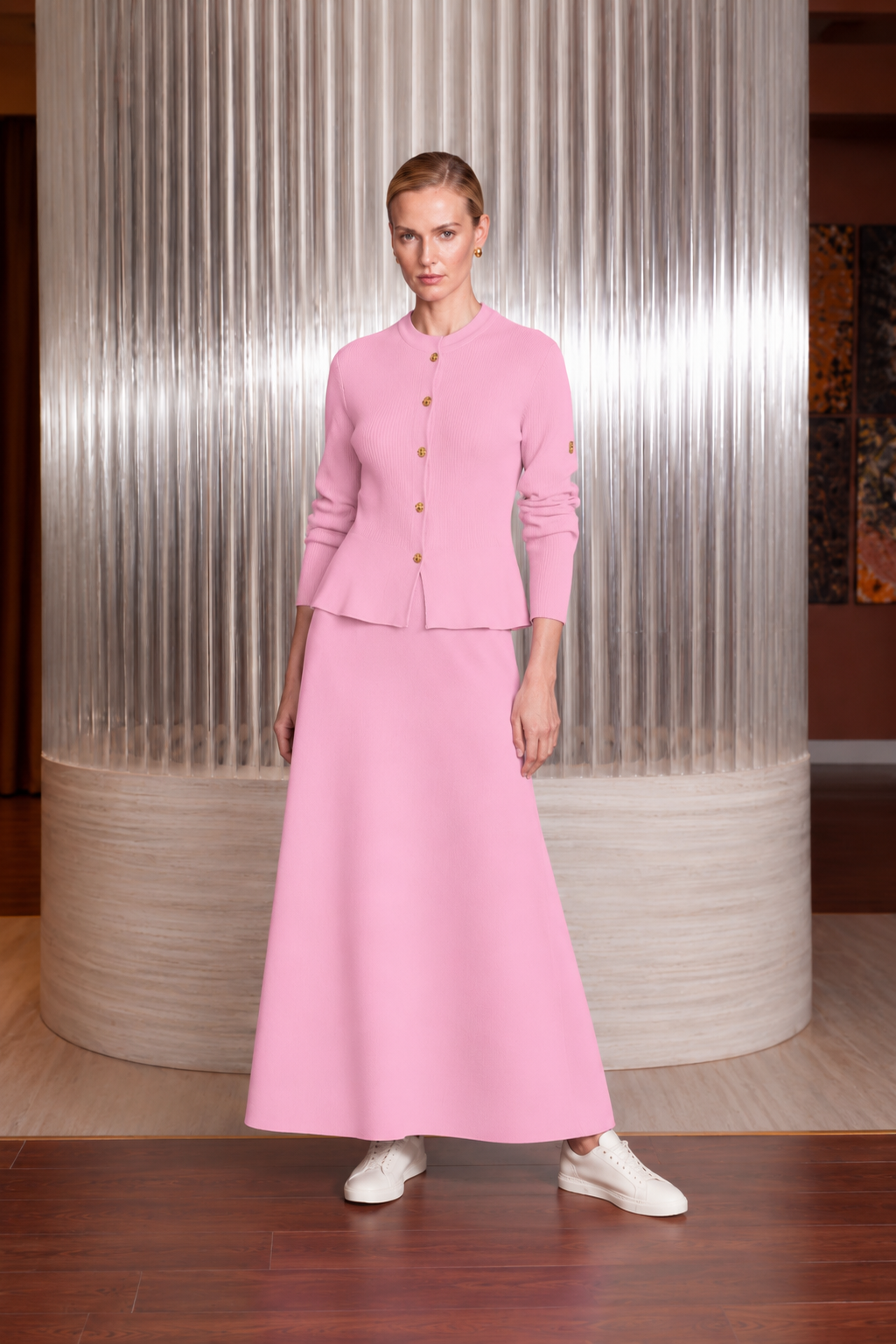 PEPLUM TRİKO HIRKA PEMBE