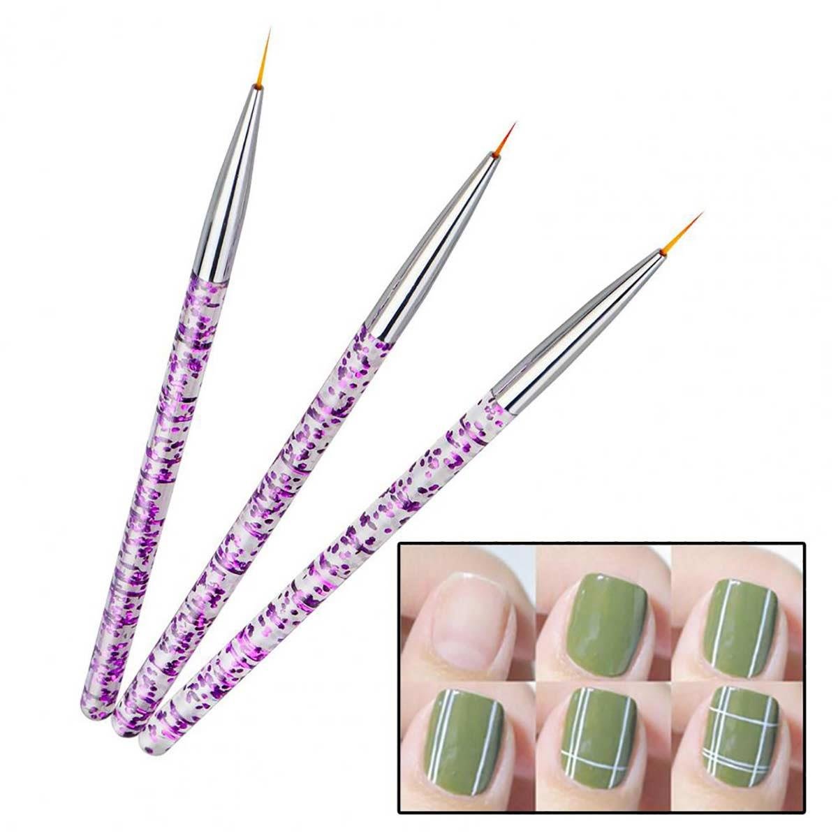 3'lü Tırnak Süsleme Nail Art Fırça Seti - 3-LÜ-NAİL-ART-FIRÇA-SETİ