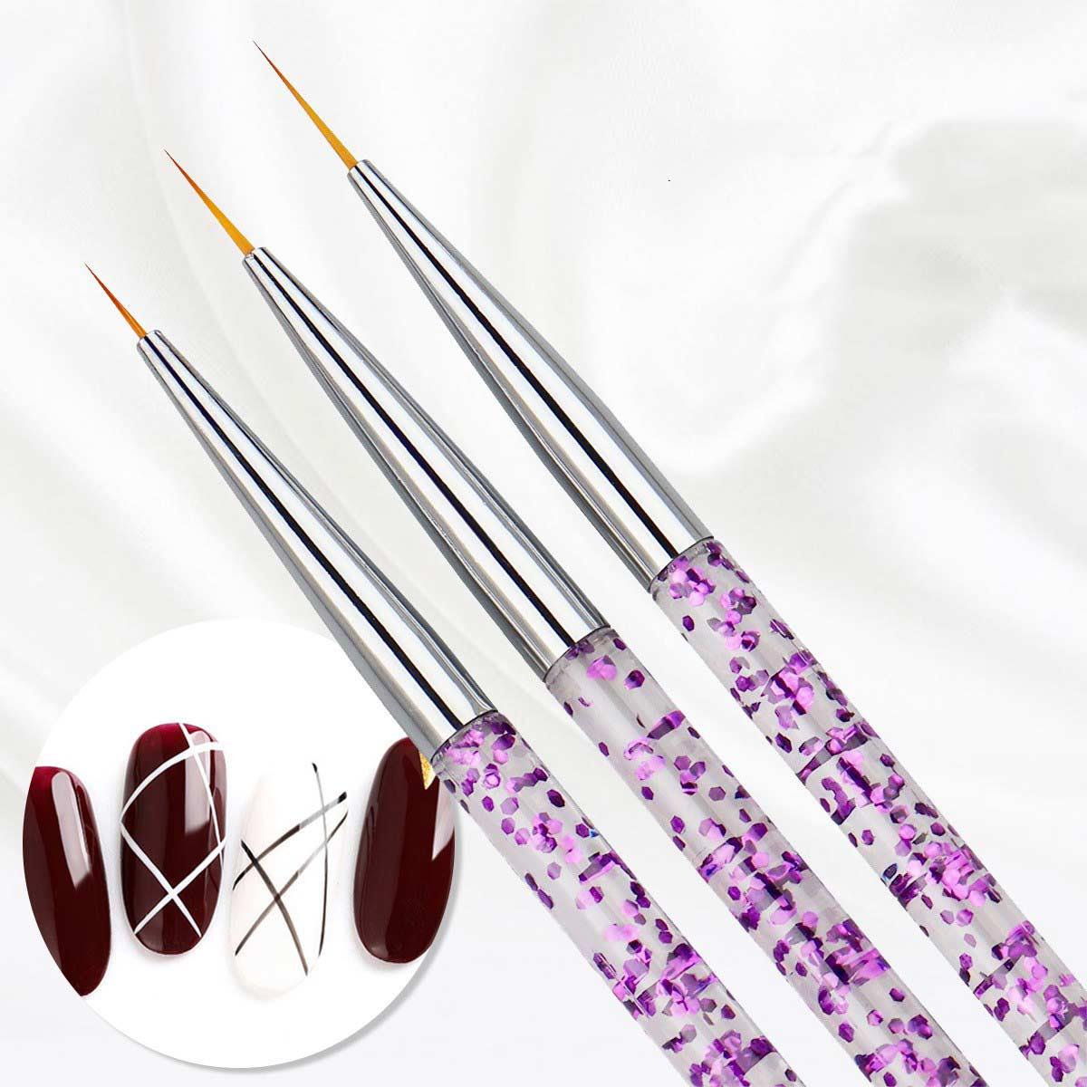 3'lü Tırnak Süsleme Nail Art Fırça Seti - 3-LÜ-NAİL-ART-FIRÇA-SETİ