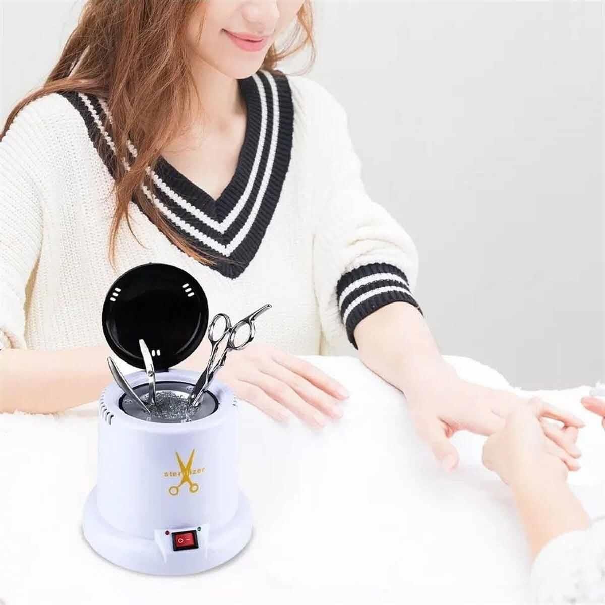 Adanil 100 W Tırnak Araçları Mini Sterilizatör Asansörlü Sıvı Sterilizasyon Kutusu ve Konsantre Alet Dezenfektanı - ADANİL-STERİL-SET-3