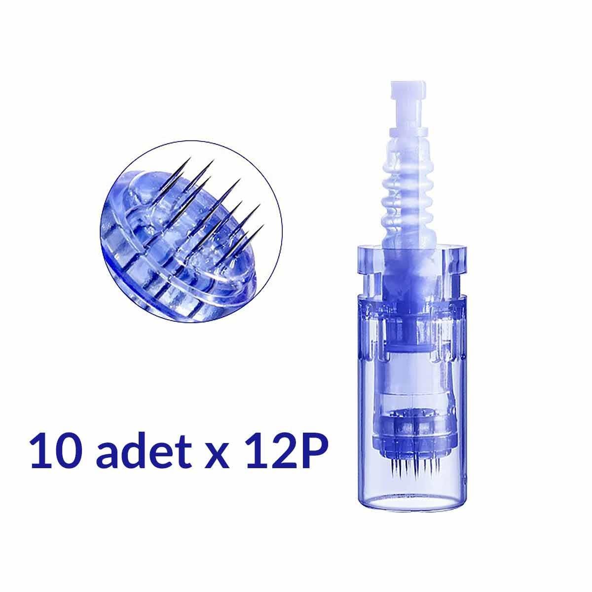 ADANİL DR. PEN 12 PİN DERMAPEN İĞNESİ ORİJİNAL DERMAPEN İĞNE KARTUŞU SOKETLİ 10 ADET - ADANİL-DR-PEN-12P-10-ADET