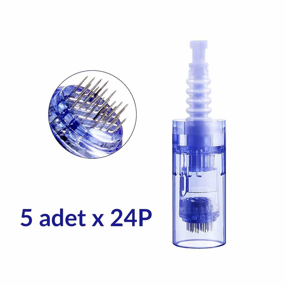 ADANİL DR. PEN 24 PİN DERMAPEN İĞNESİ ORİJİNAL DERMAPEN İĞNE KARTUŞU SOKETLİ 5 ADET - ADANİL-DR-PEN-24P-5-ADET
