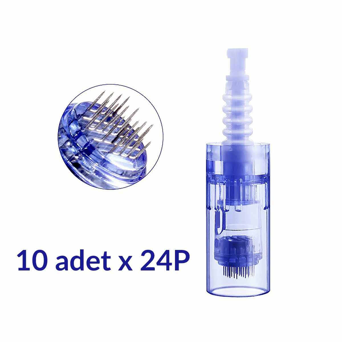 ADANİL DR. PEN 24 PİN DERMAPEN İĞNESİ ORİJİNAL DERMAPEN İĞNE KARTUŞU SOKETLİ 10 ADET - ADANİL-DR-PEN-24P-10-ADET