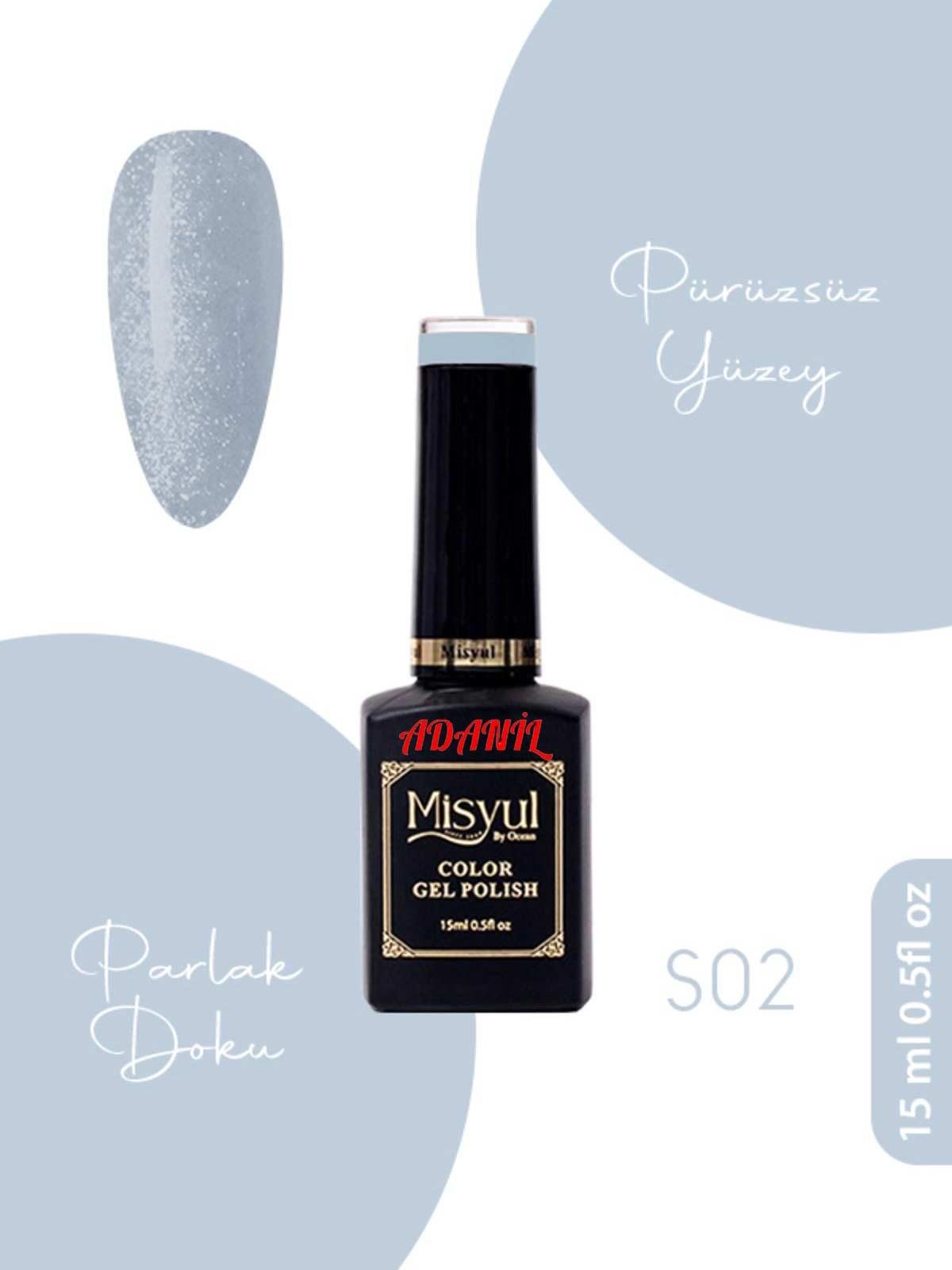 Adanil Misyul Simli Kalıcı Oje S02 - ADANİL-MİSYUL-SİMLİ-02