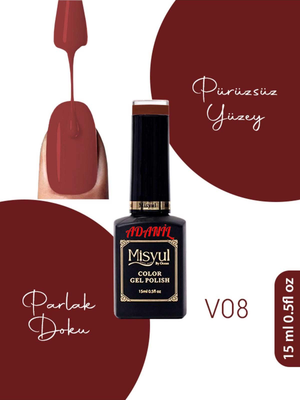 Adanil Misyul Vitröz Cam Saydam Kalıcı Oje V08 - ADANİL-MİSYUL-VITREOUS-08